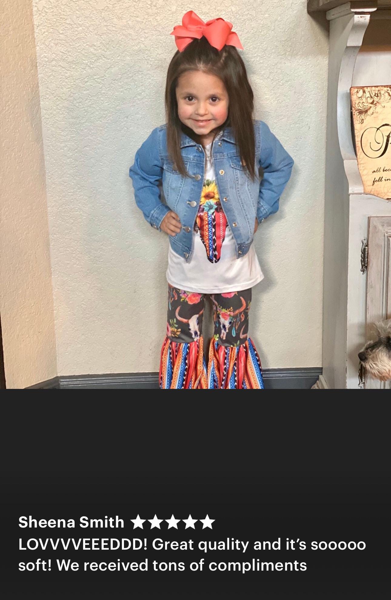 Western Cowgirl Outfit | Girls Bell Bottom Outfit, Steerhead