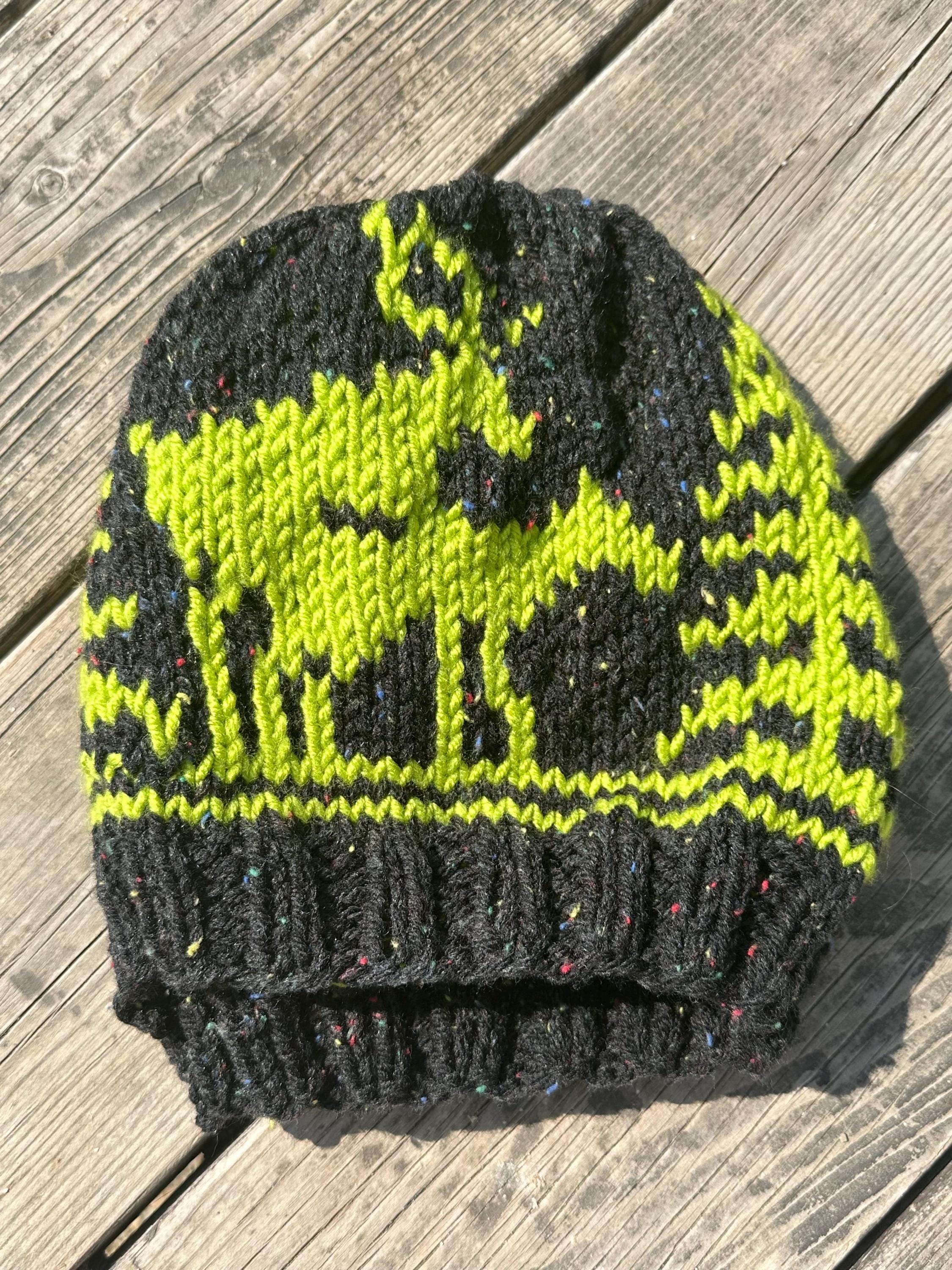 Gift for Hunter | Neon Green and Black Mans Hat, Fornicating Naughty Deer