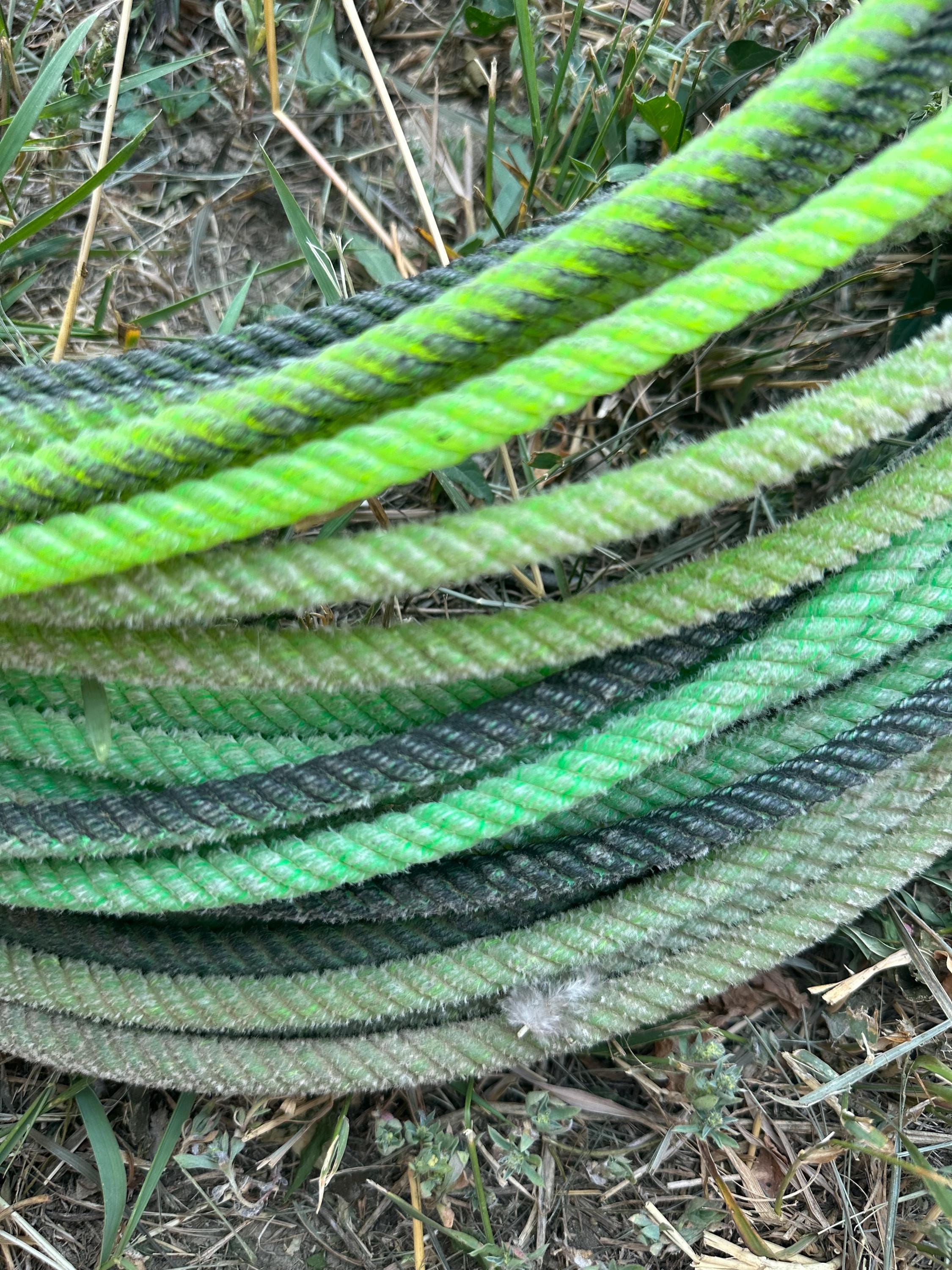 Used cowboy ropes available in pink, green, blue, and purple. Use these used lariat ropes for crafts such as baskets, wreaths, door decor, and centerpieces. Or heck, to play cowboy yourself!