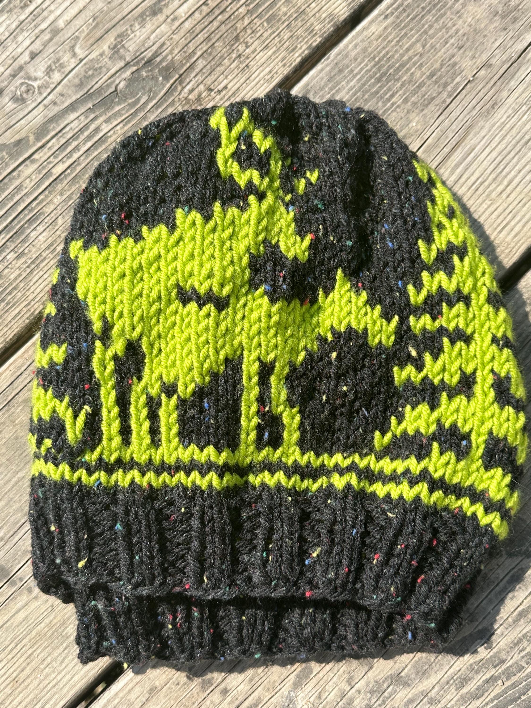 Gift for Hunter | Neon Green and Black Mans Hat, Fornicating Naughty Deer