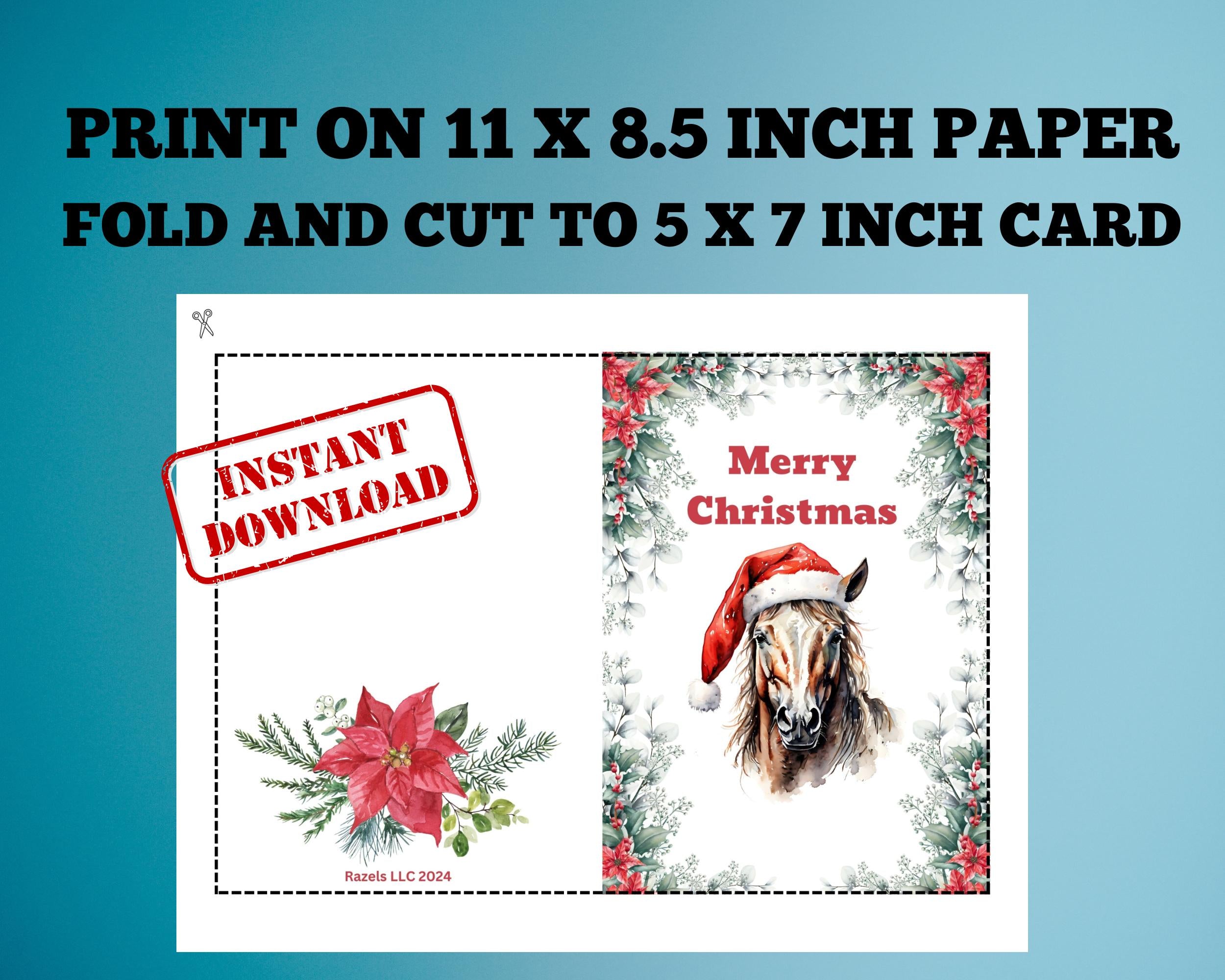 Western Christmas Card, Horse Holiday Card, Digital Christmas Card