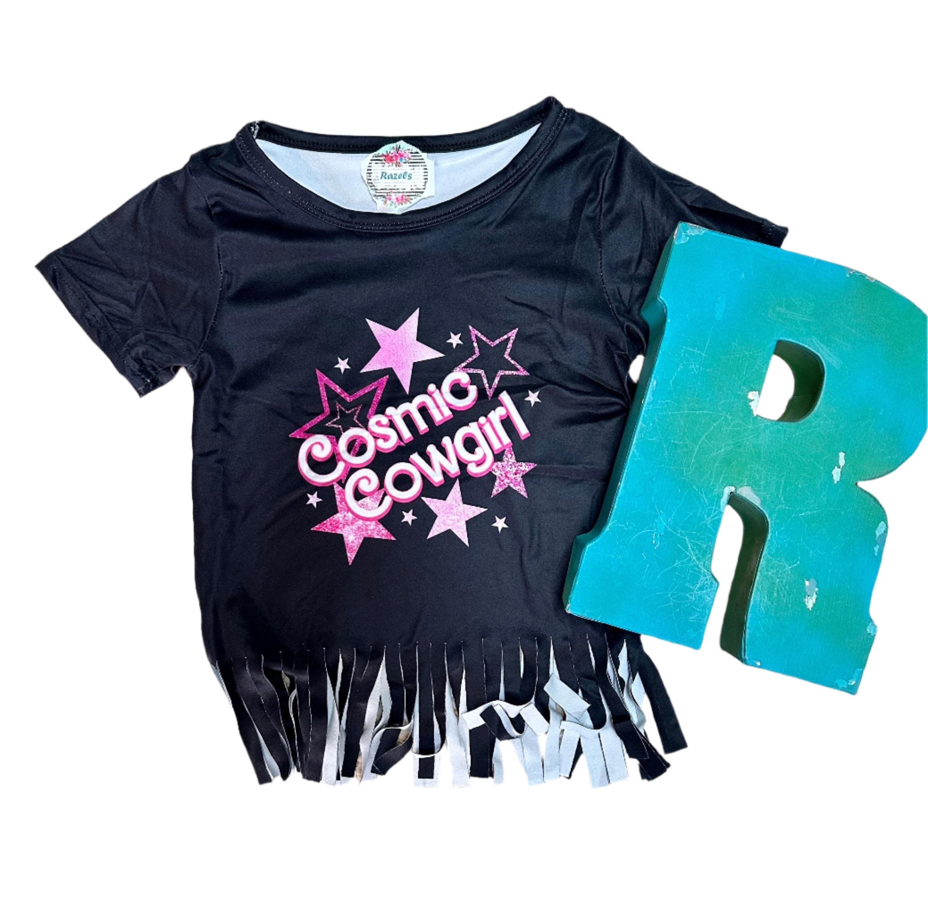 Cosmic Cowgirl Bell Bottom Outfit, Pink Star Bell Bottoms -Razels
