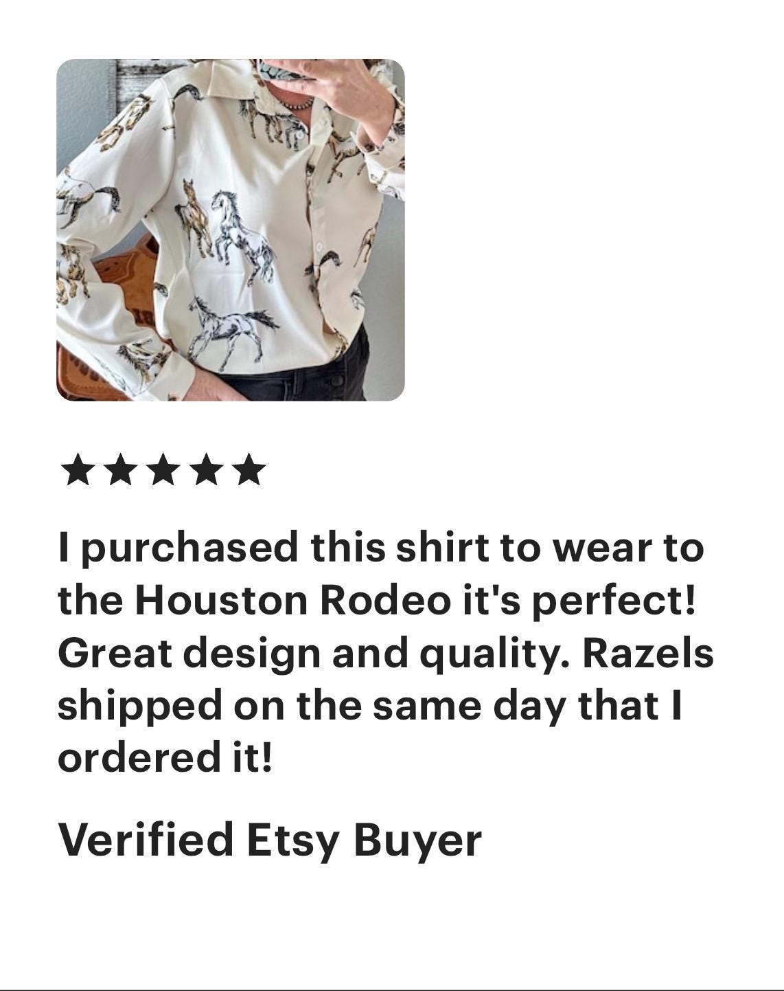 Women's Horse Shirt, Wild Horse Western Blouse, Cowgirl Button-Up Top, Rodeo Outfit, Country Concert Shirt, Western Cowgirl Clothing -Razels