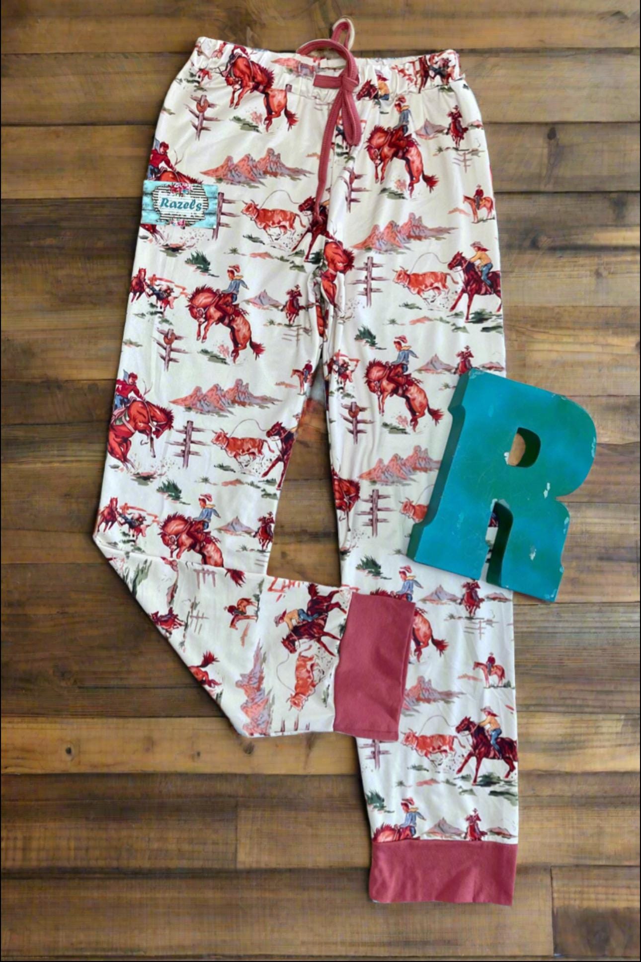 Cowboy Pajamas, Retro Rodeo PJs, Family Matching Western Pajamas -Razels
