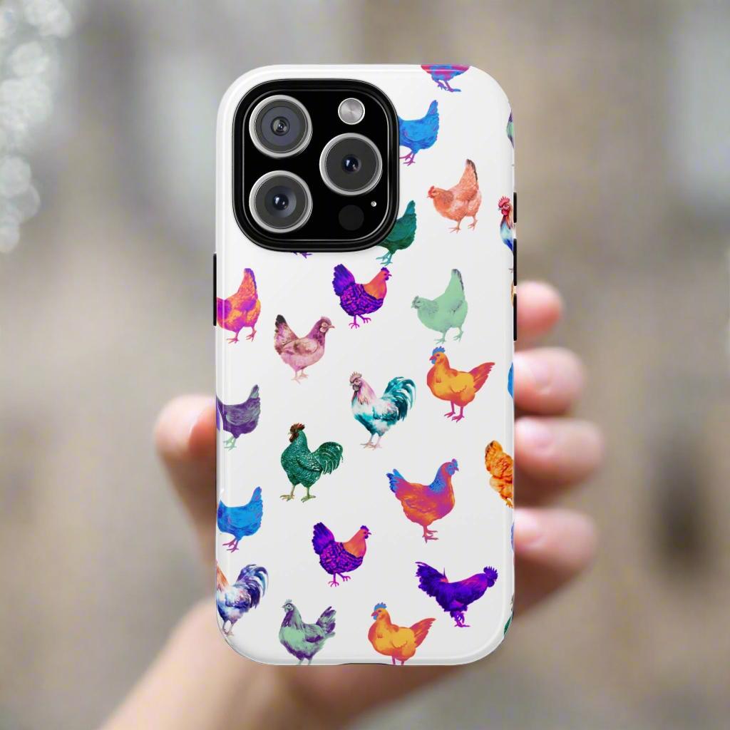 CUTE CHICKEN PHONE CASE | Neon Chicken Design | Quirky Gift for Chicken Lovers 
✔️ Bright 3D Wrap – Every chicken pops with color and personality!
✔️ UV Protection – Keeps your case looking bold and vibrant.
✔️ Durable & Impact-Resistant – Built to handle drops, bumps, and everyday adventures.
✔️ Shock-Absorbing Silicone Liner – Extra protection, zero bulk.
✔️ Wireless Charging Friendly – Because convenience matters.
✔️ Wide Compatibility –