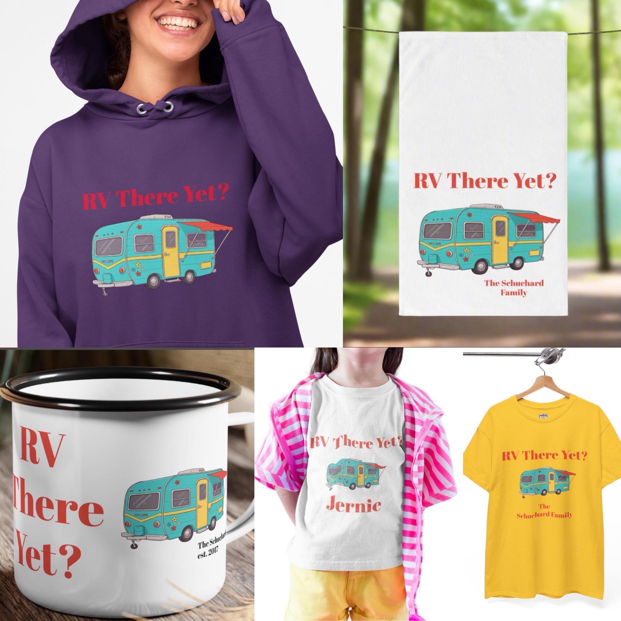 RV There Yet? Hand Towel, Camping Gift, Retirement Gift Personalized Family Gift, Motorhome Decor, Camper Kitchen Towel -Razels