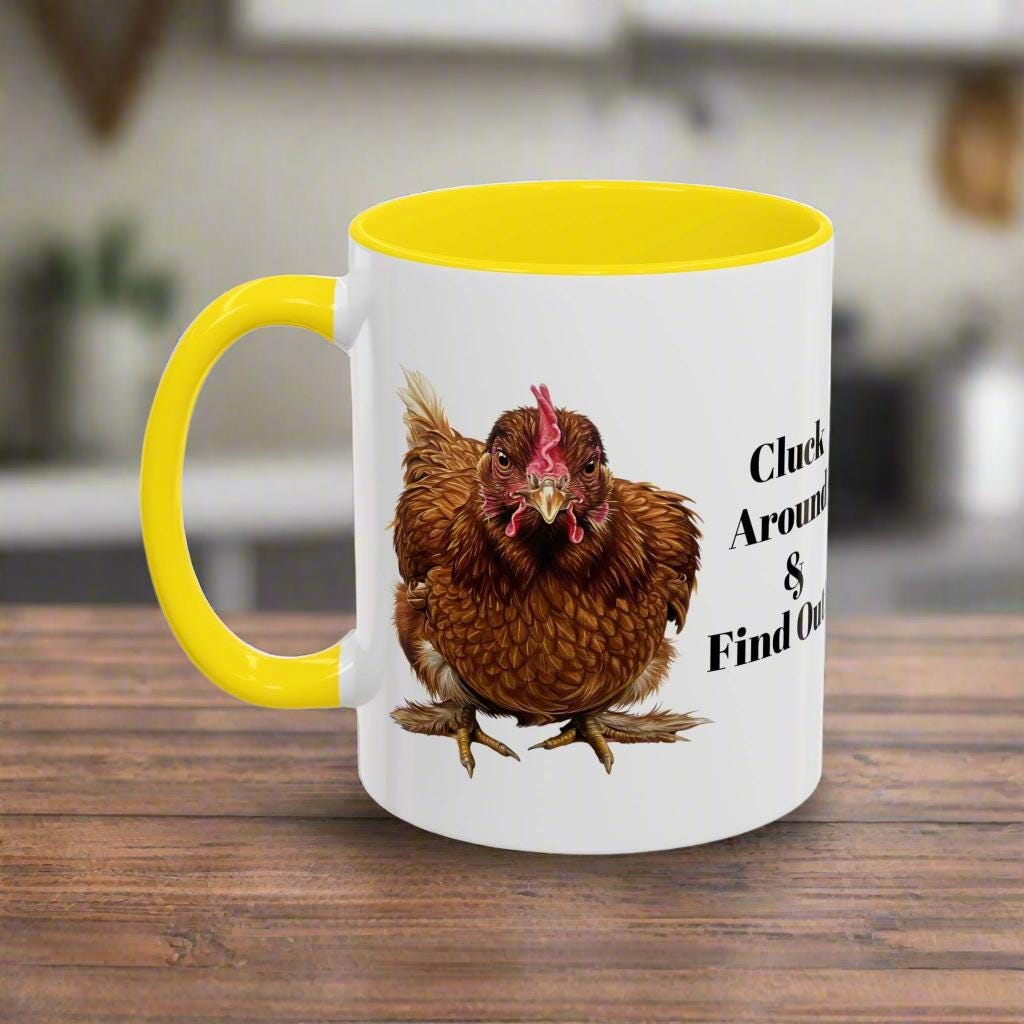 Cluck Around Chicken Coffee Mug - Sassy Red Hen Cup