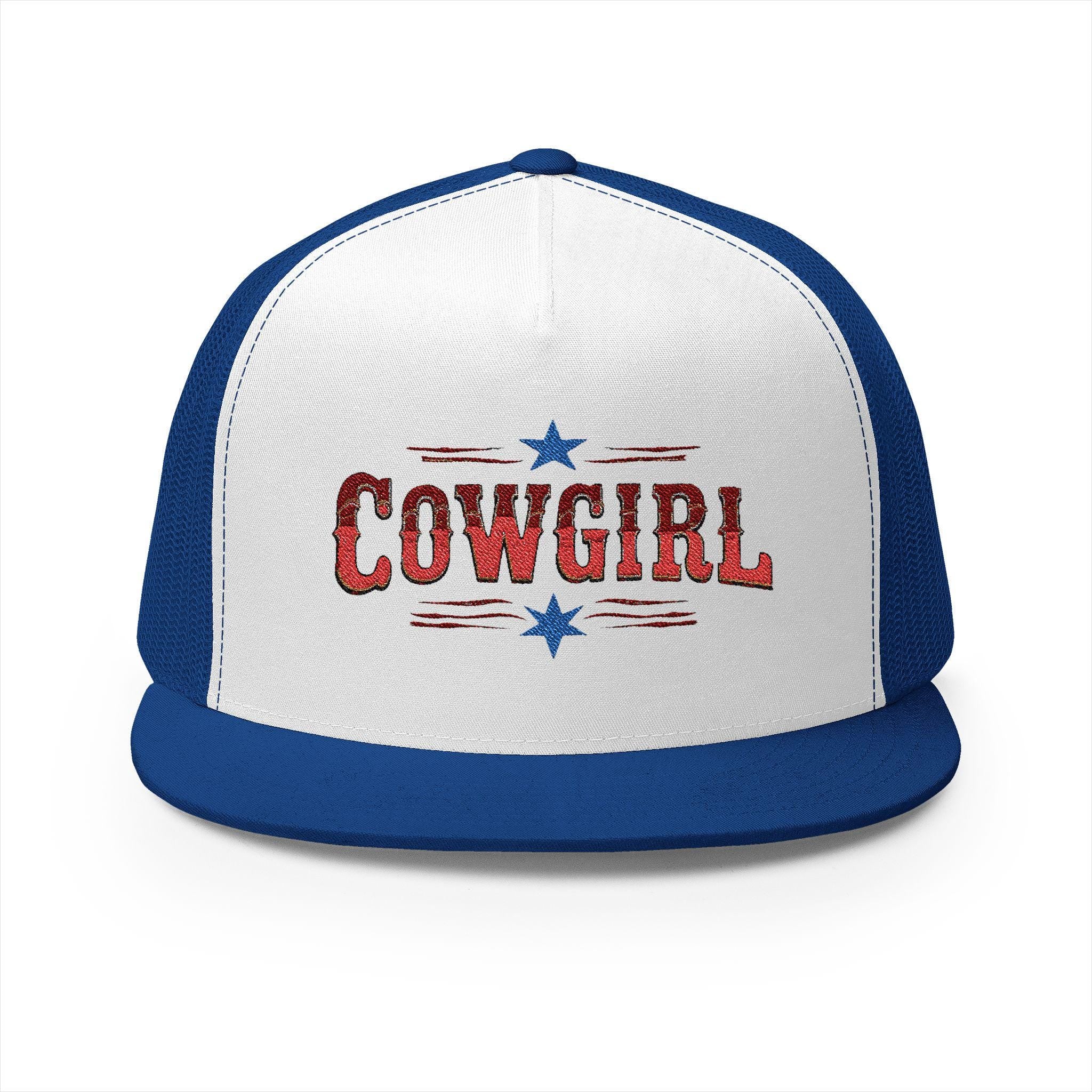 Add a bold pop of Western charm to your summer with this trendy cowgirl trucker cap! Whether you&#39;re headed to a rodeo, BBQ, beach day, or just kicking back with friends, this 5-panel hat brings retro style and comfort in one cool package.
✅ Structured five-panel design with flat bill
✅ Breathable mesh back for warm weather comfort
✅ Adjustable snapback closure for a custom fit
✅ Made from a soft cotton/nylon/poly blend
✅ Embroidered &quot;Cowgirl&quot; design in red, white, and blue for