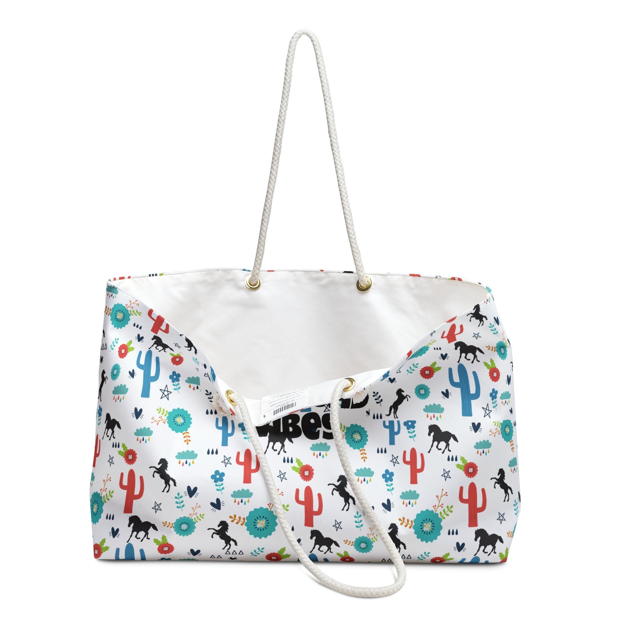 Cowgirl Getaway Bag, Hot Pink Horse Print Weekender -Razels