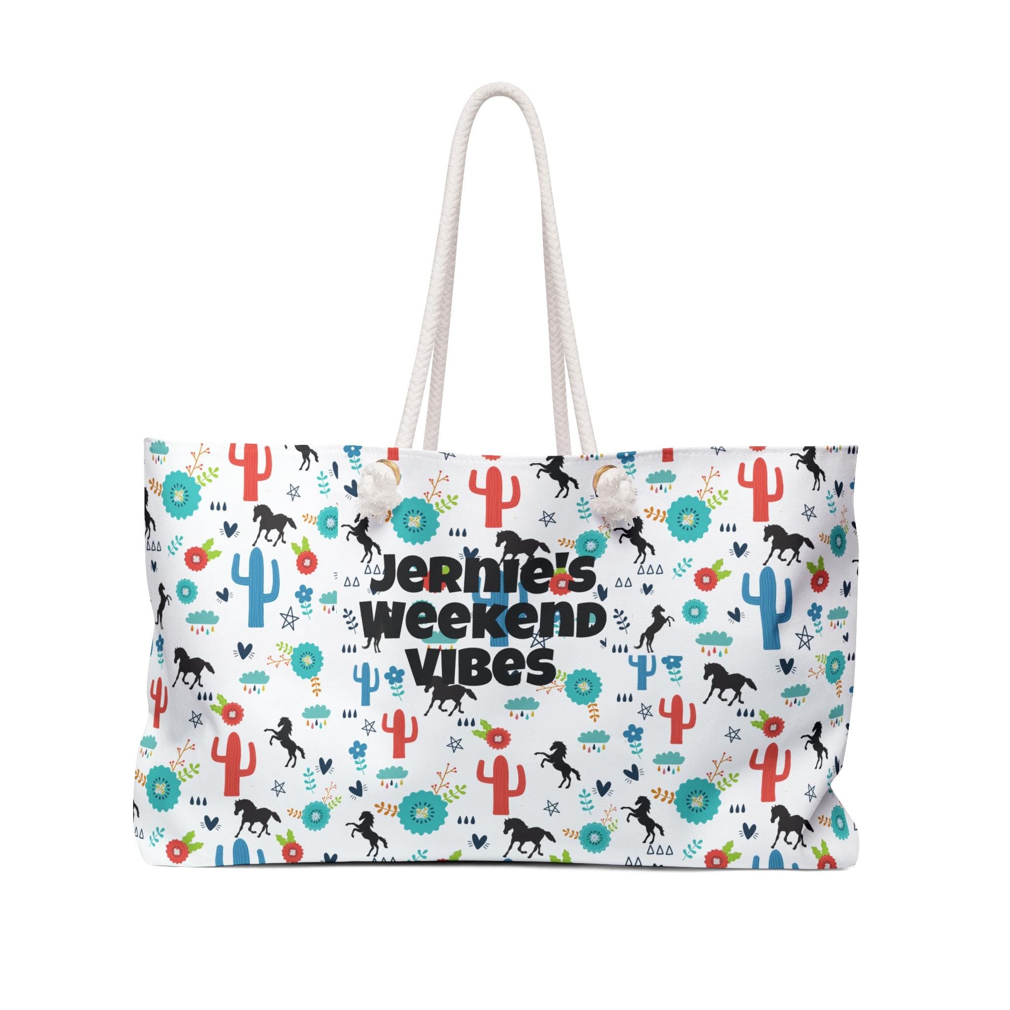 Cowgirl Getaway Bag, Hot Pink Horse Print Weekender -Razels