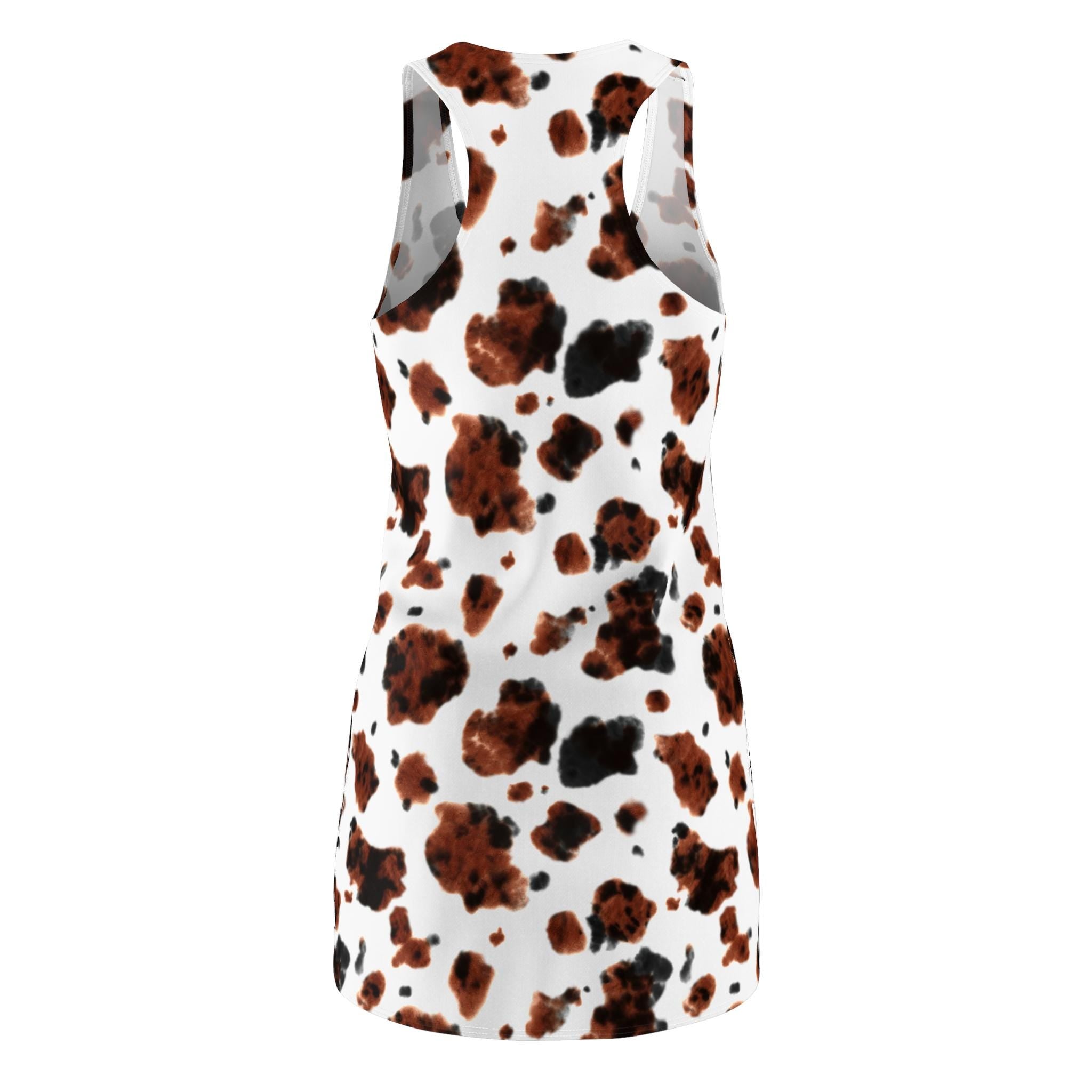 Brindle Cowprint Racerback Dress. FREE SHIPPING ALL ORDERS $35+ The brindle brown pattern gives it a rich, earthy twist on the classic cowprint look 🤎 Whether you’re two-steppin’ at a concert or lounging by the lake, this racerback cut keeps things cute and cool.

✅ Lightweight 100% polyester that flows with every step
✅ Sporty, flattering fit with soft seams and no itchy tag
✅ Tagless & breathable = all-day chill
✅ True to size with a breezy, comfy cut