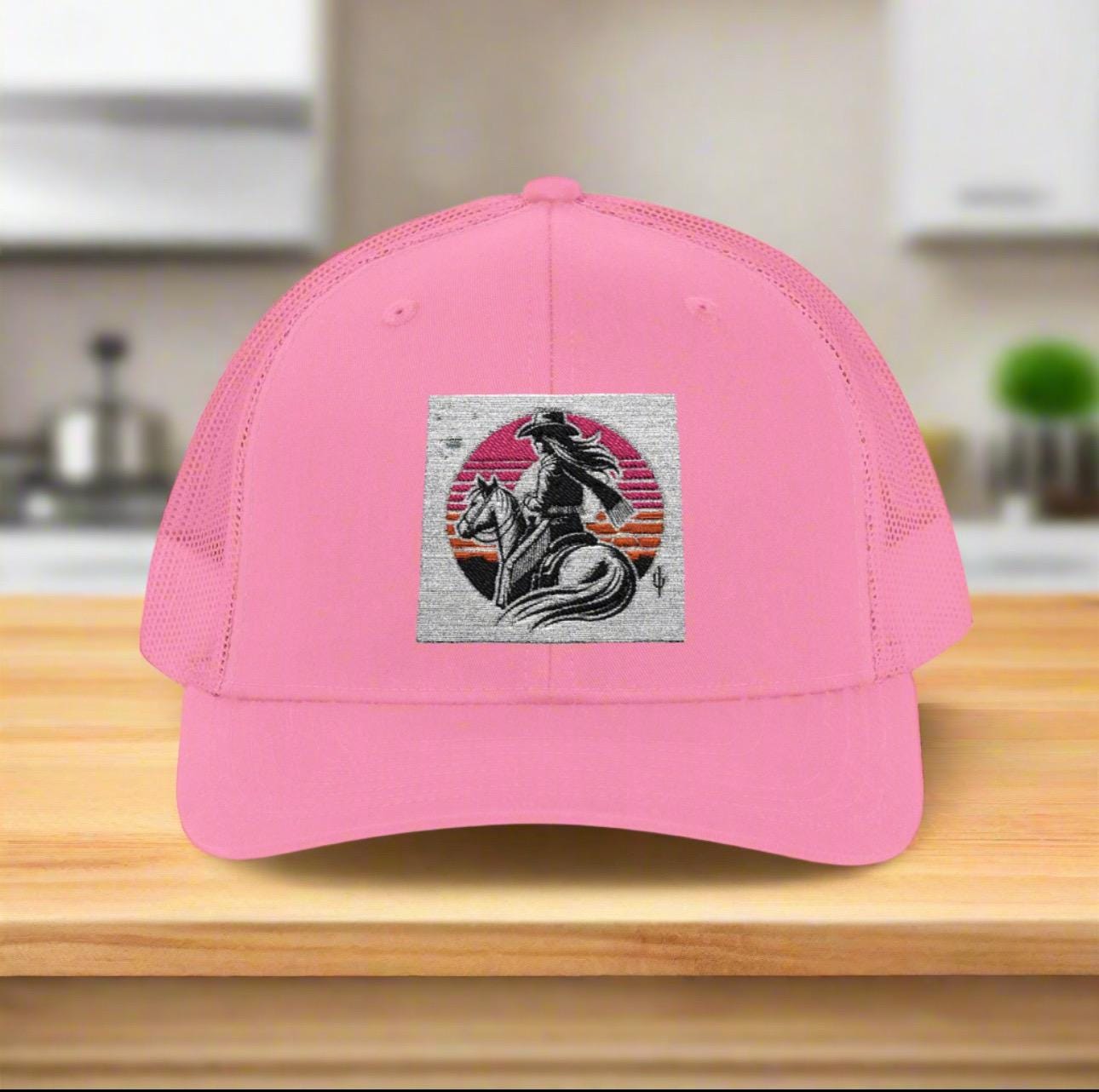 Cowgirl Trucker Hat, Cowgirls BASEBALL HAT, Custom Trucker Hat, Mid Height Western Cap, Emboidered Snapback Trucker Cap -Razels