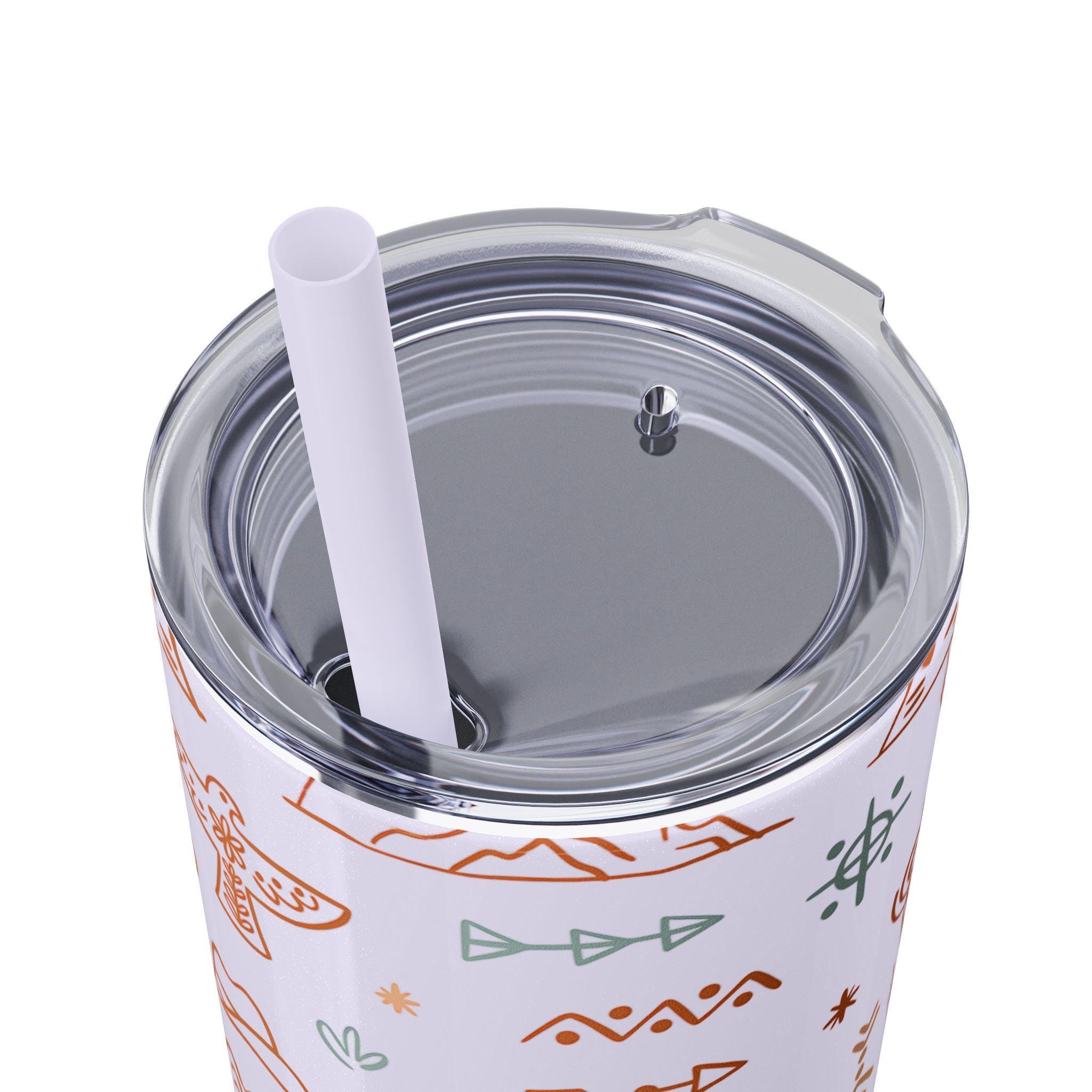 Boho Adventure Skinny Tumbler, 20oz Travel Mug, Nature Lover Gift, Camping Drinkware, Eco-Friendly Cup, Western Icons, Outdoor Decor -Razels
