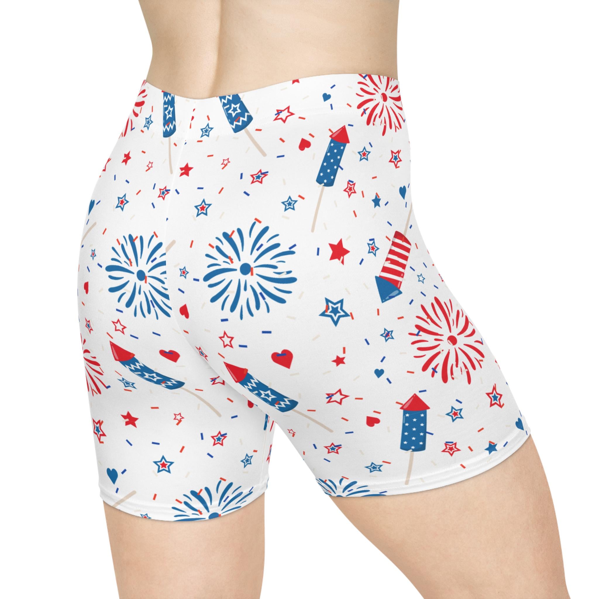 🎆 Star-Spangled Biker Shorts – 4th of July Vibes All Day Long! ❤️💙🤍
These Red, White & Boom Biker Shorts
✓ Ultra-soft faux suede feel – brushed for buttery goodness
✓ Moisture-wicking fabric keeps you cool on hot days
✓ Mid-rise 1.5&quot; waistband for that comfy, flattering fit
✓ Stretchy poly-spandex blend hugs just right
✓ Printed size/care label – no itchy tags here
✓ Skinny fit that works for Every Body