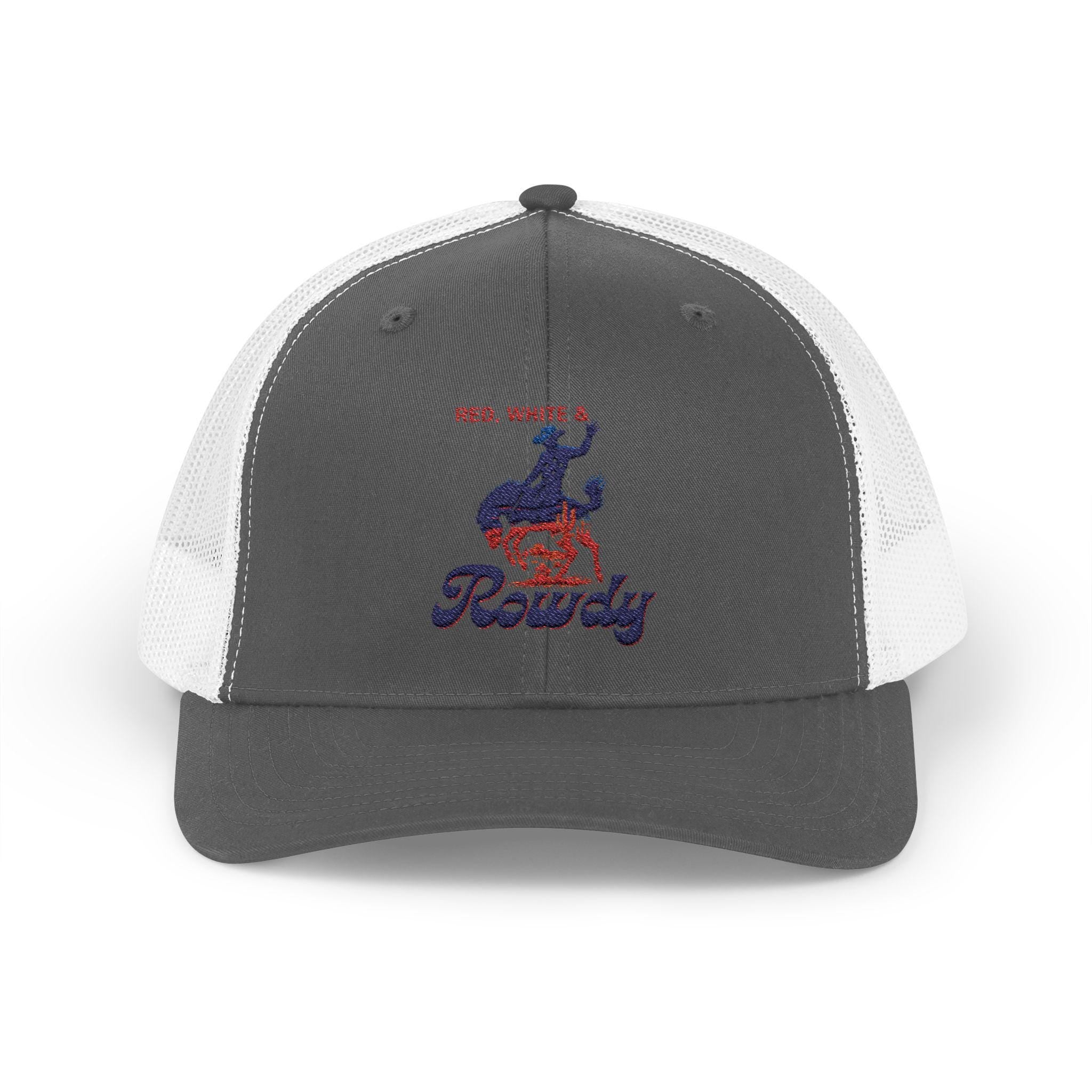 American Cowboy Trucker Hat Embroidered, 4th of July Rodeo Hat ,Western Snapback Cap , Bucking Horse Hat, Country Gift for Dad -Razels