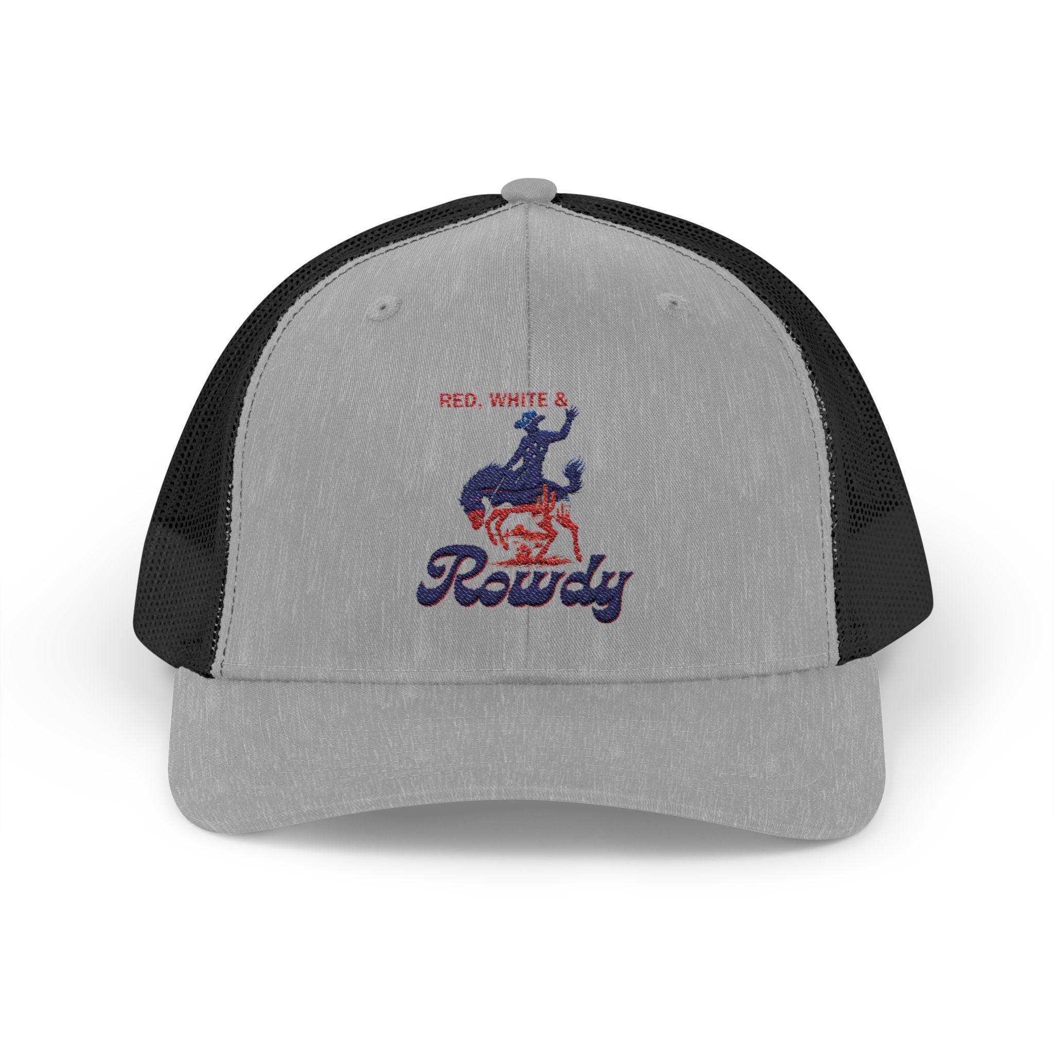 American Cowboy Trucker Hat Embroidered, 4th of July Rodeo Hat ,Western Snapback Cap , Bucking Horse Hat, Country Gift for Dad -Razels