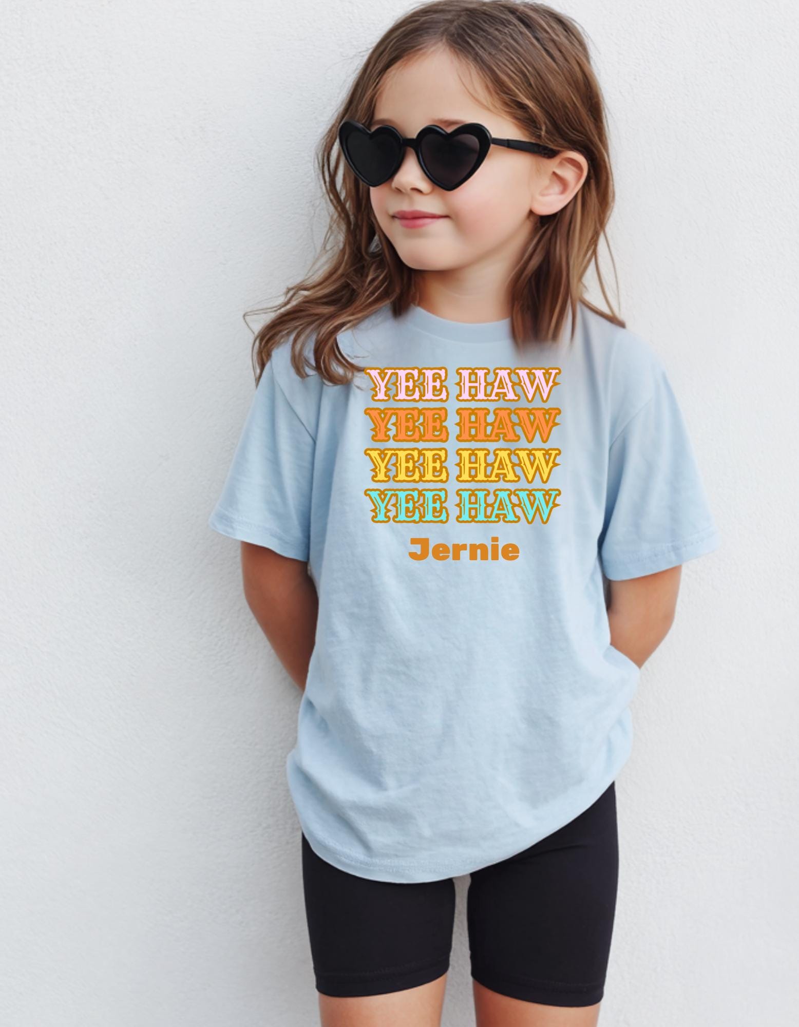 Personalized Girls YEEHAW T-Shirt: Retro Western Rodeo Tee -Razels