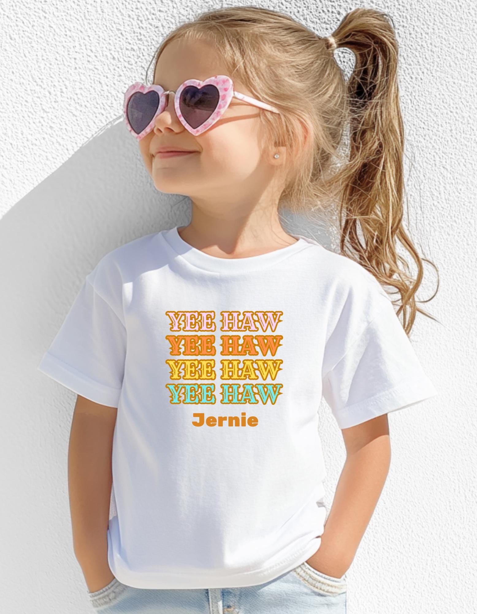Personalized Girls YEEHAW T-Shirt: Retro Western Rodeo Tee -Razels