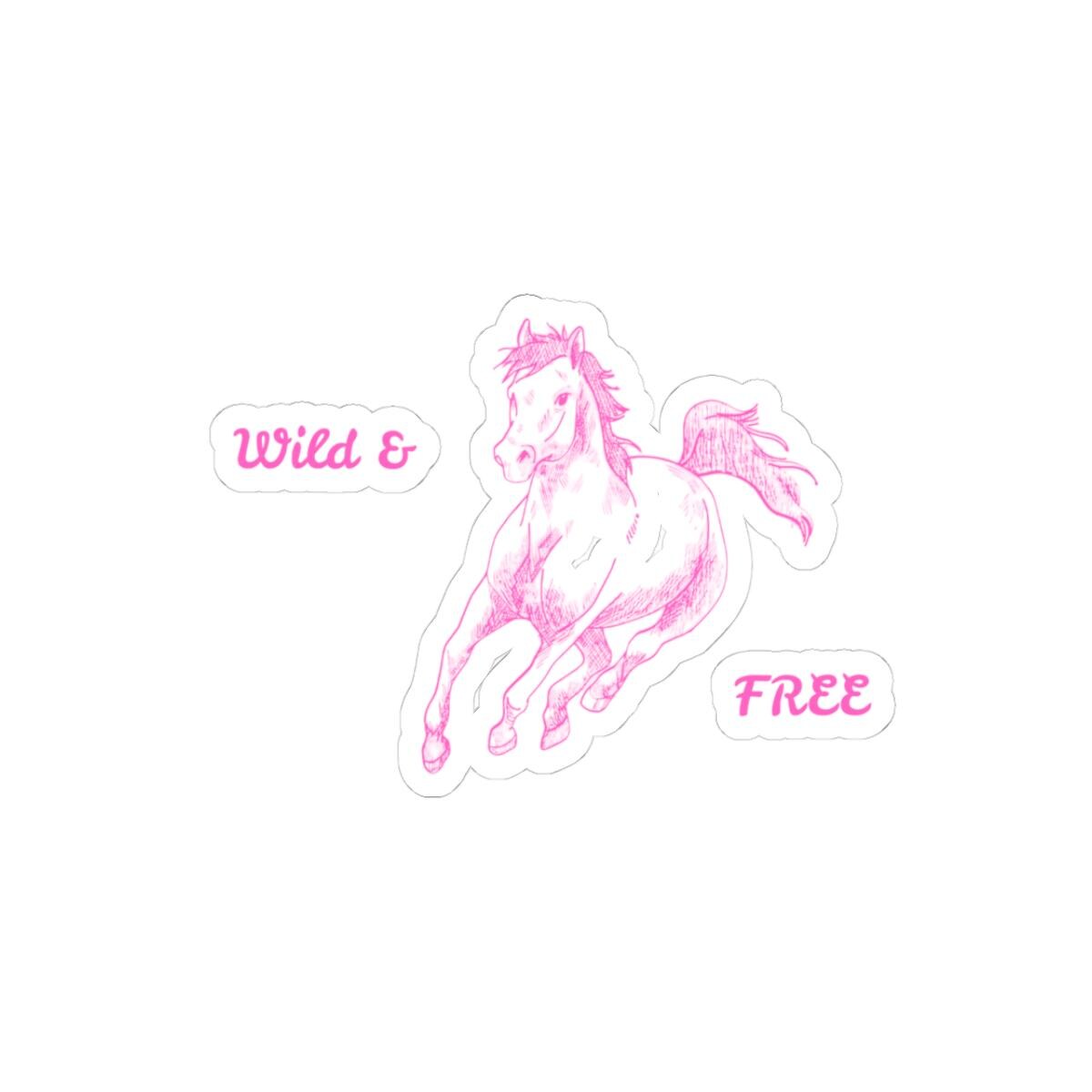 Wild & Free Horse Stickers for Laptop, Phone case, Notebook, Kindle, Scrapbooking, Cute Cowgirl Gift, Horse Girl Sticker