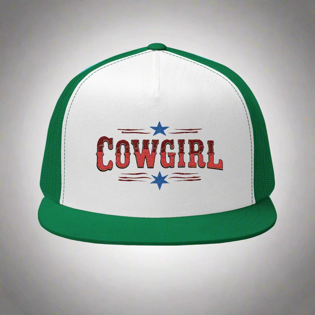 Cowgirl 5 Panel Trucker Cap, Summer Cowgirl Baseball Hat, Western Trucker Cap, -Razels