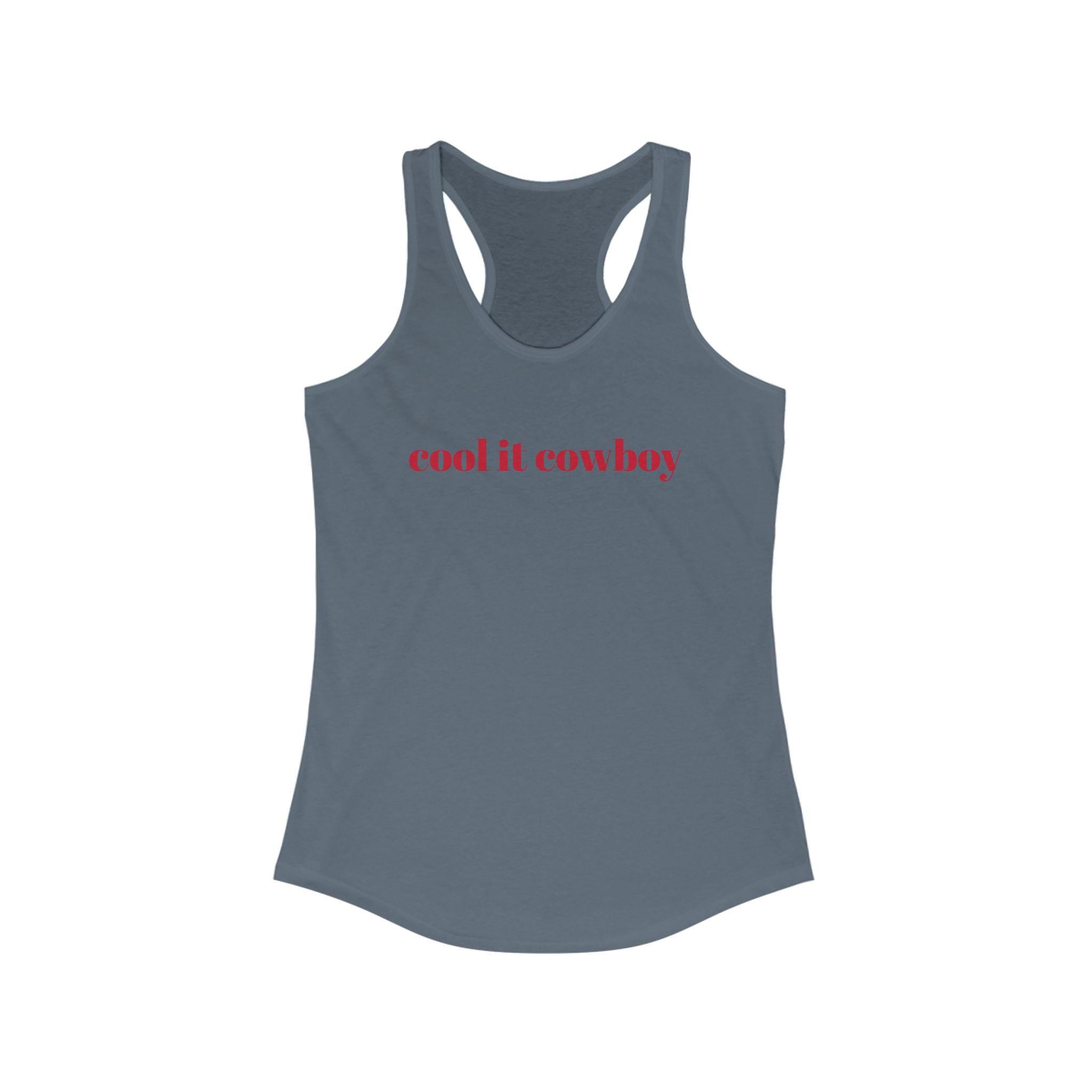 🤠 Cool It Cowboy – Western Racerback Tank for Women
Our spicy fan-favorite saying “Cool It Cowboy” is now heat-pressed on your new go-to racerback tank! 
Available in 7 gorgeous colors, it’s soft, breathable, and ready to ride with you from gym sesh to grocery run. 
✓ Lightweight & breathable (4 oz cotton/poly blend)
✓ Soft feel with comfy self-fabric binding
✓ Flattering scoop neckline + racerback cut
✓ Tear-away label for no-itch wear
✓ Great for workouts, errands, or casual Western vibes