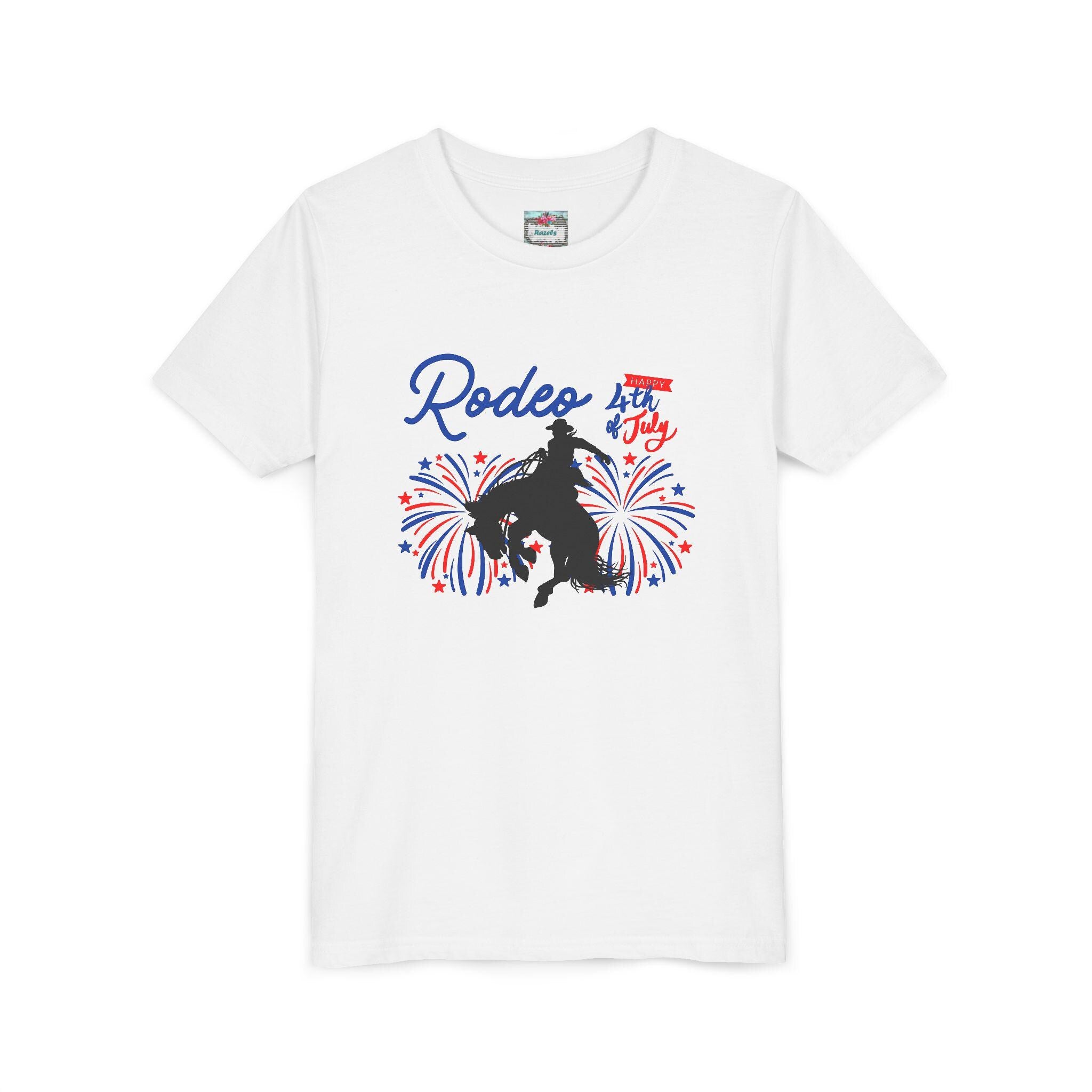 Patriotic Kids’ Rodeo Tee – Bronc Rider Graphic for 4th of July Fun!
Let the littles join in on the rodeo spirit this Independence Day! Featuring the same bronc rider bursting through red, white, and blue fireworks as our adult tee, this youth-sized shirt is perfect for creating matching family looks for the 4th of July 🎆🐎