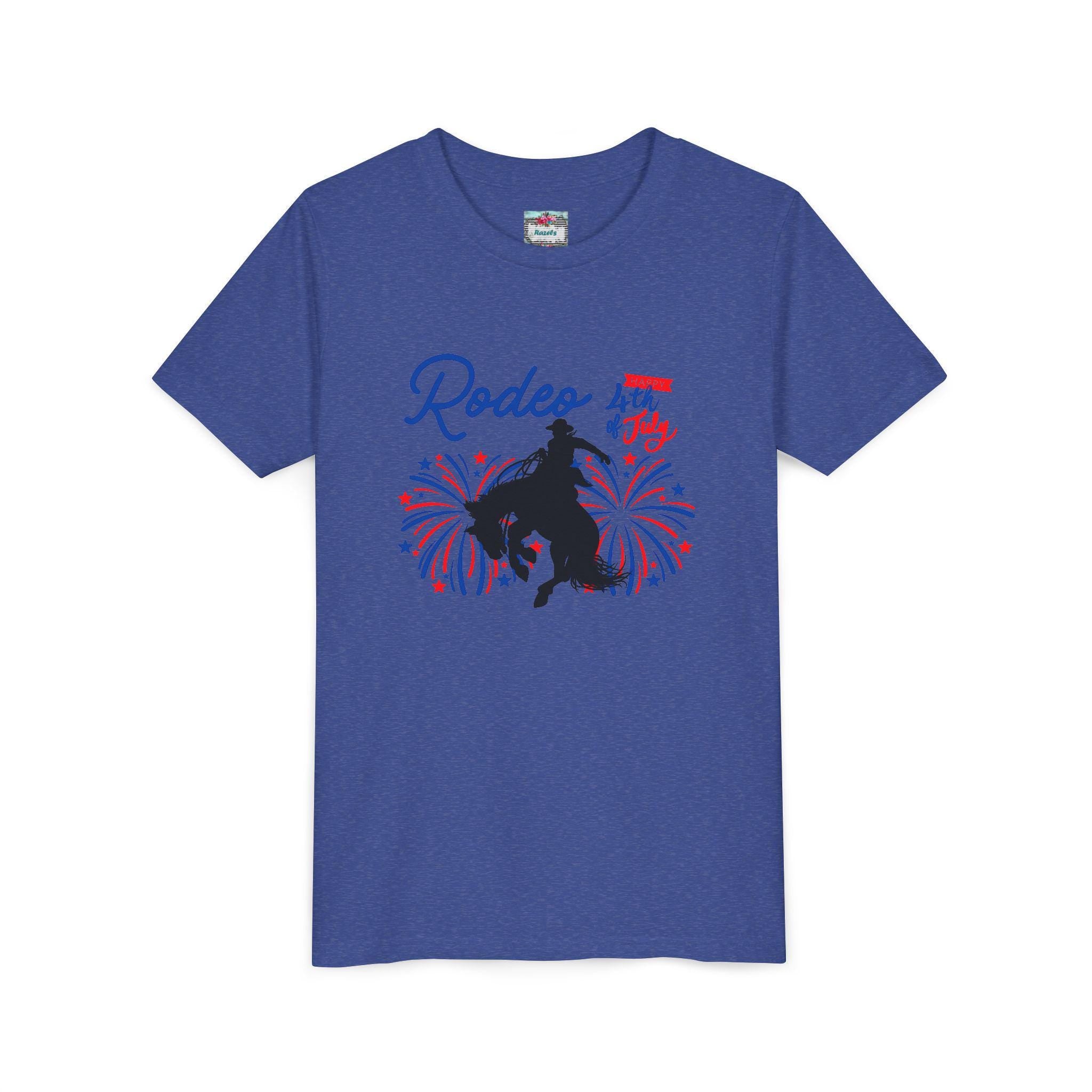 Kids Rodeo 4th of July T-Shirt, Patriotic Bronc Rider Tee, Family Matching Independence Day Shirt -Razels