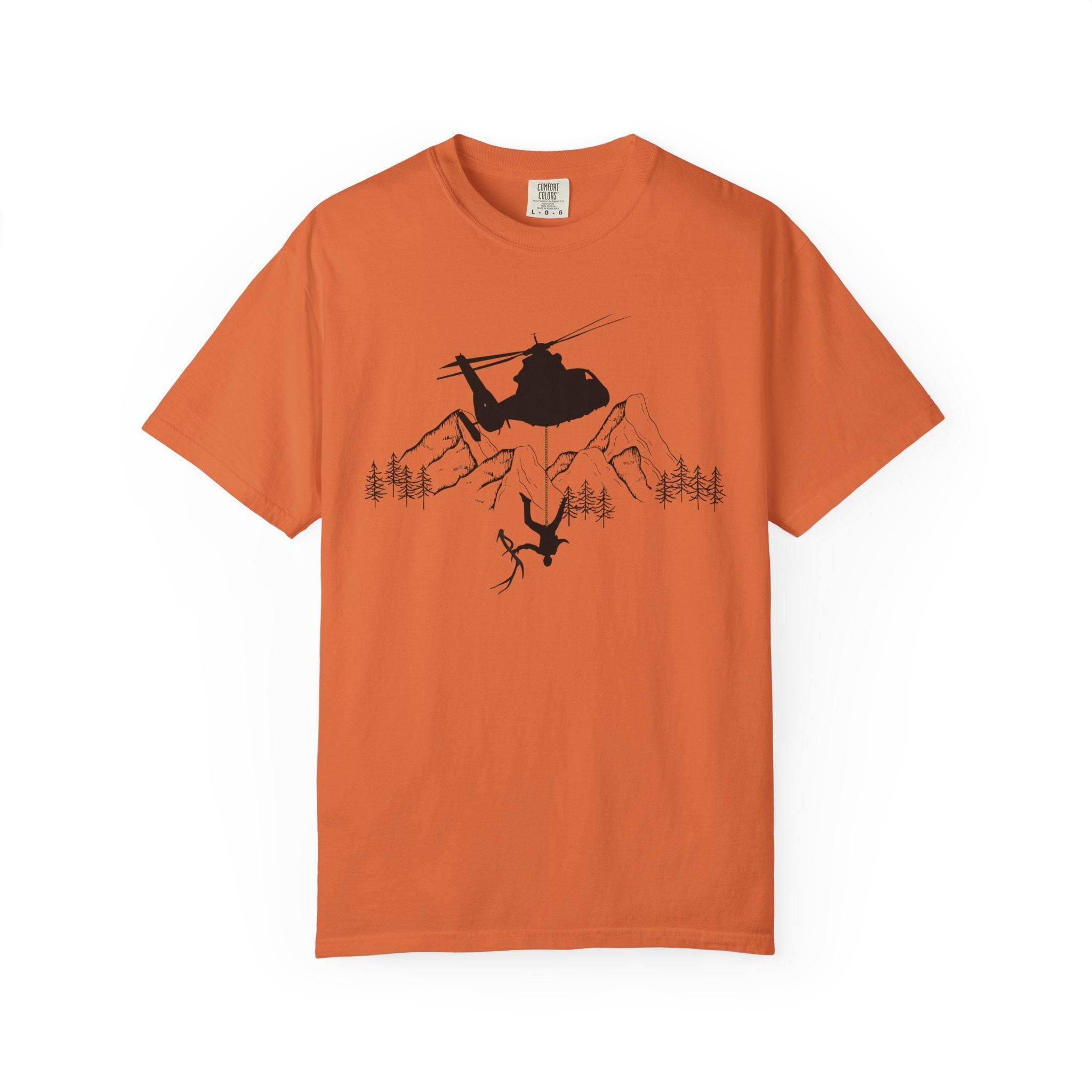 Adventure Awaits Helicopter T-Shirt
🚁 No Elk Shed Left Behind – Even If You Gotta Drop In For It

Not all shed hunters play by the rules... but you? You can wear the legend without breaking the law. Inspired by that wild Montana moment—yeah, the one with the helicopter and the private ranch—this shirt is for those who dream big, hike hard, and maybe laugh a little at the absurdity of it all. #notineleftbehind #montanashedhunting