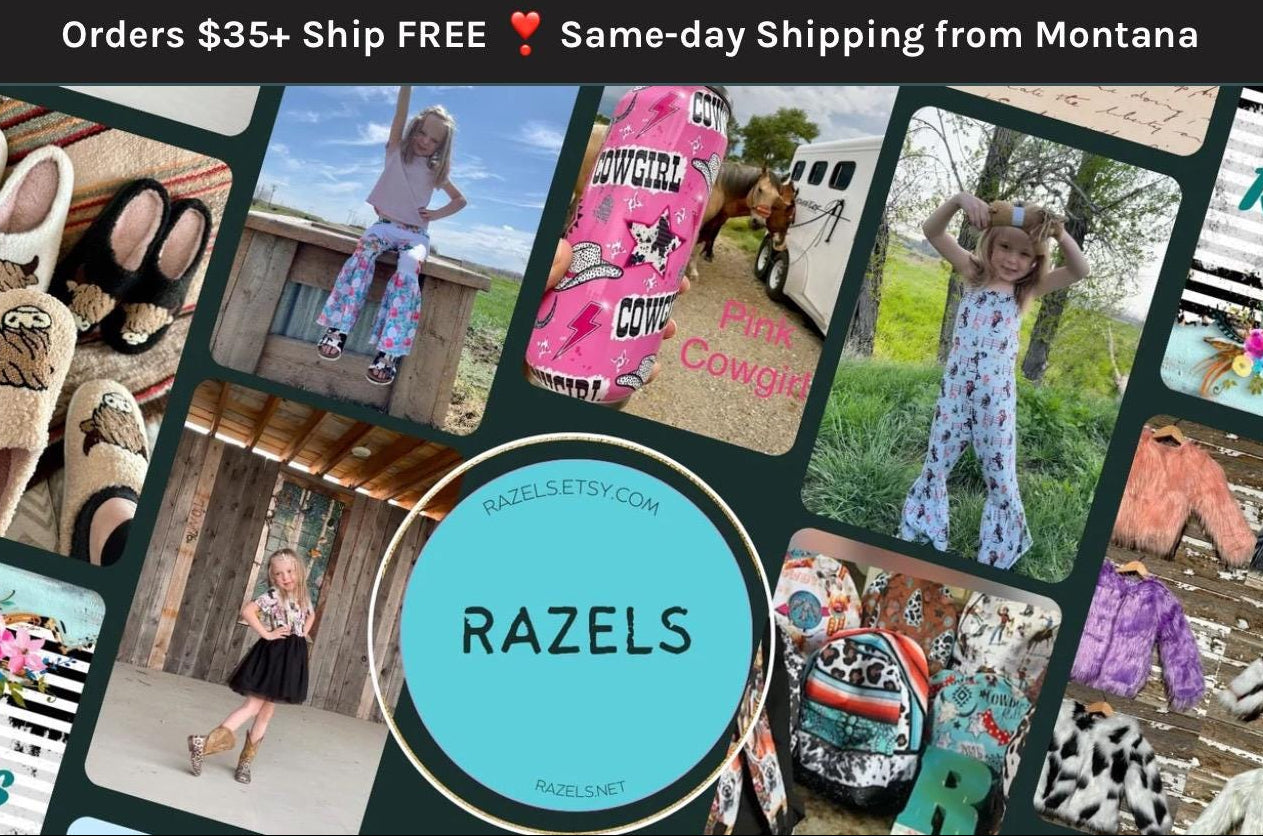 Kids Vintage Cowboy Pajama Pants: Western Rodeo Loungewear -Razels