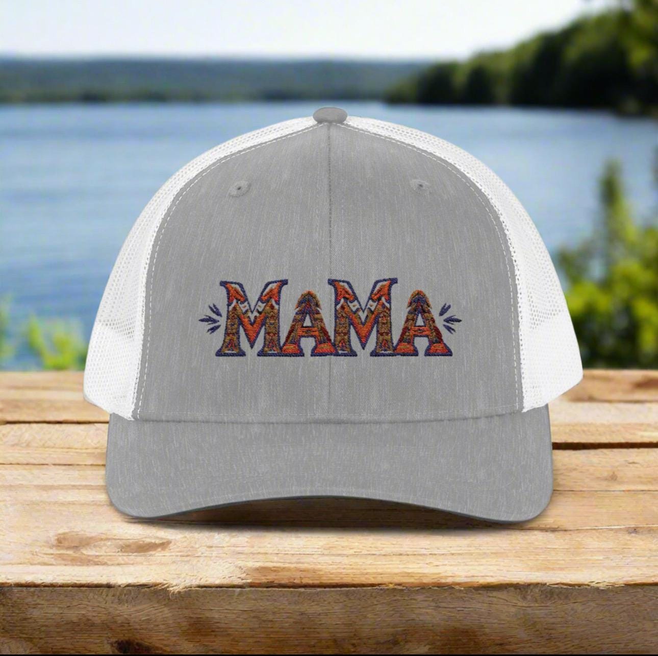 Mama Trucker Cap, Mom Trucker Hat BOHO, Tribal design Baseball Hat Moms, -Razels