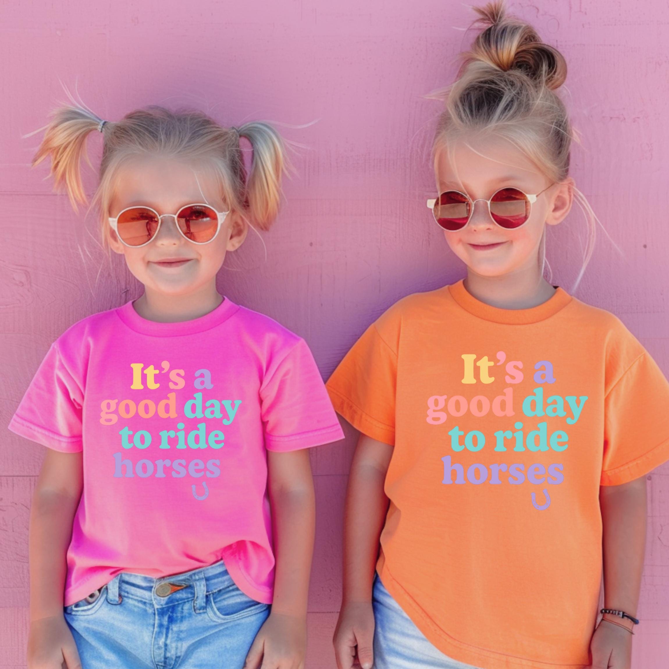 Girls Horse tShirt - Good Day to Ride Horses Tee, Youth Western Cowgirl Top -Razels