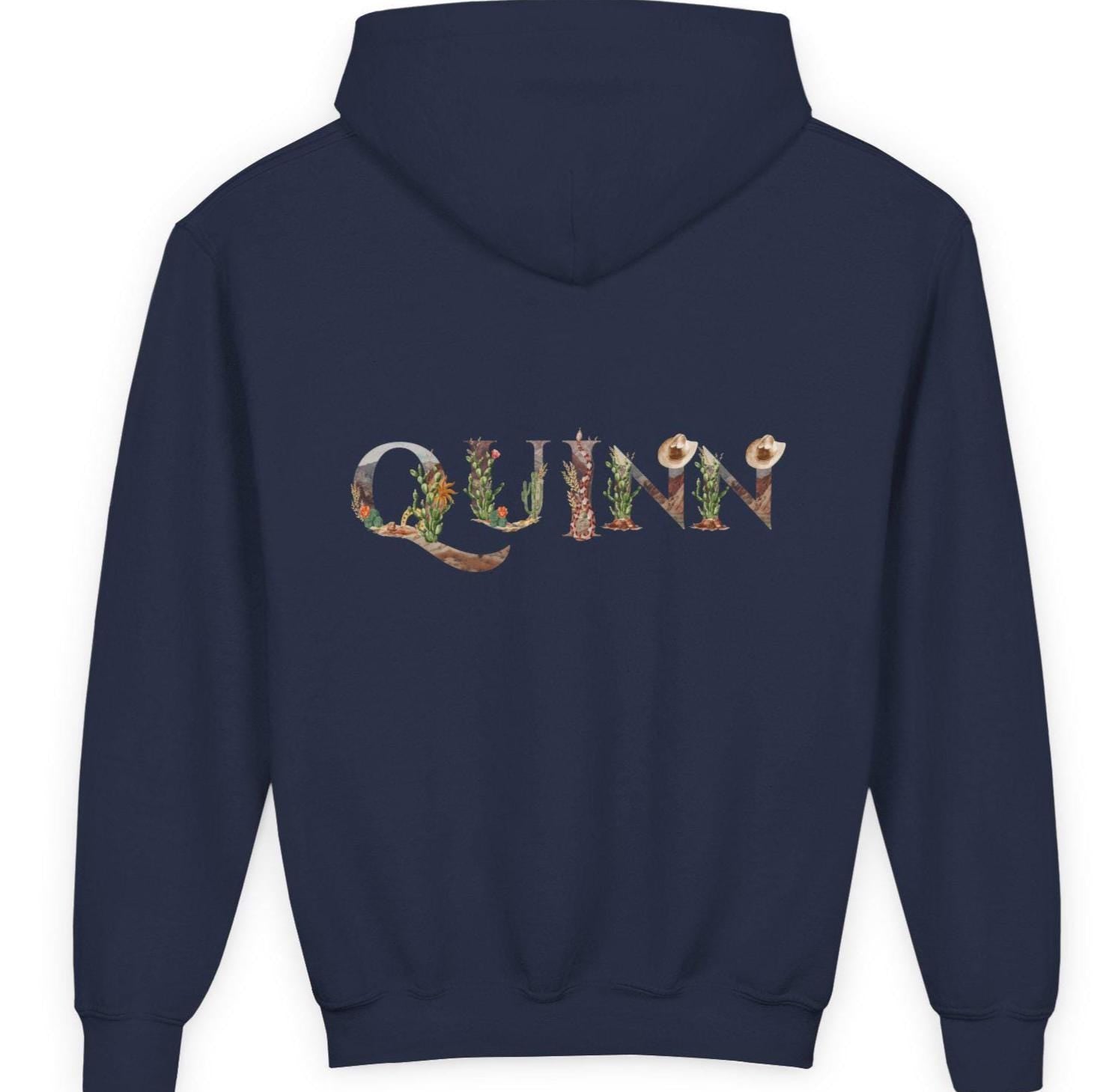 Personalized Youth Hoodie with Old West Lettering, Custom Name Cowboy/Cowgirl Sweatshirt, Western Back to School Gift