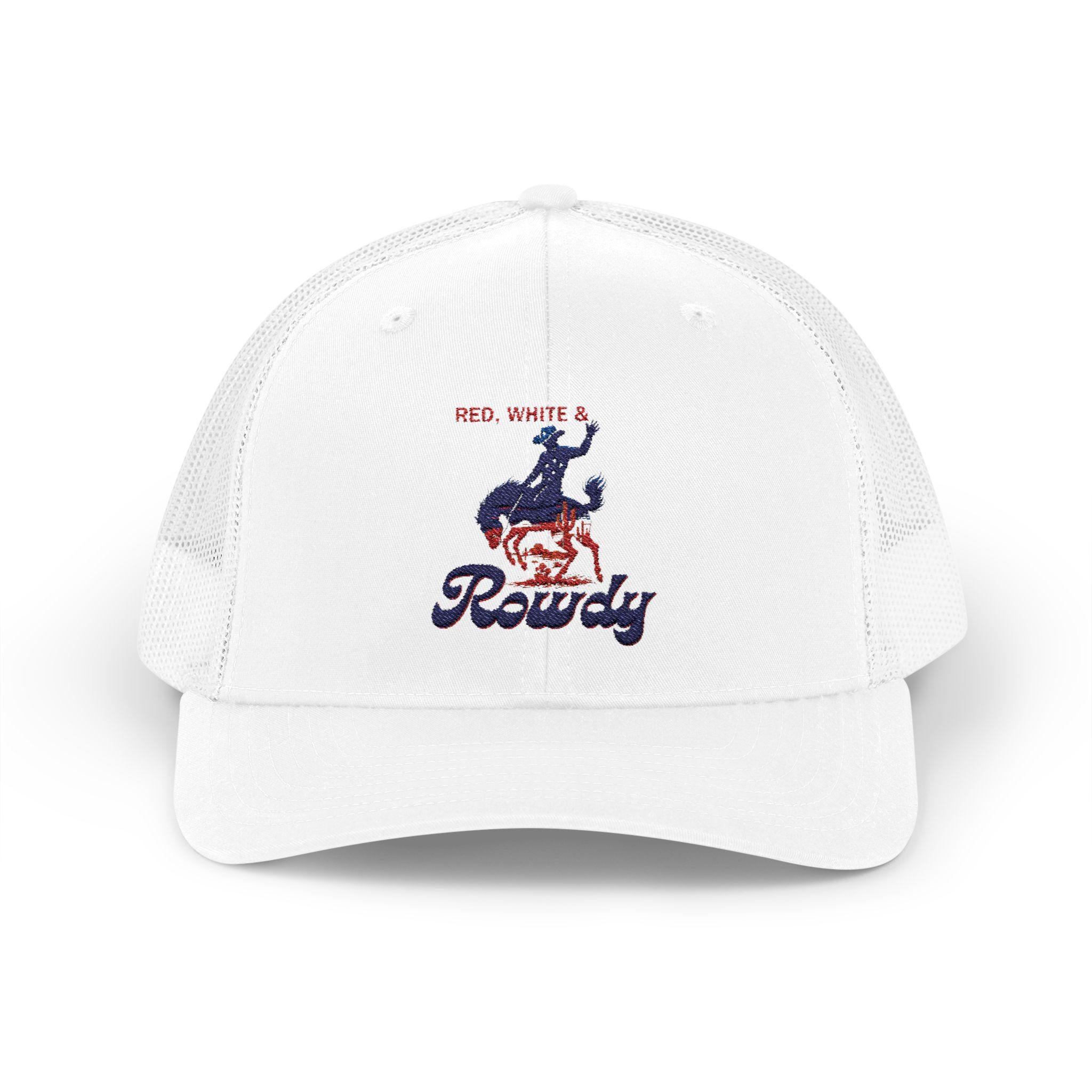 American Cowboy Trucker Hat Embroidered, 4th of July Rodeo Hat ,Western Snapback Cap , Bucking Horse Hat, Country Gift for Dad -Razels
