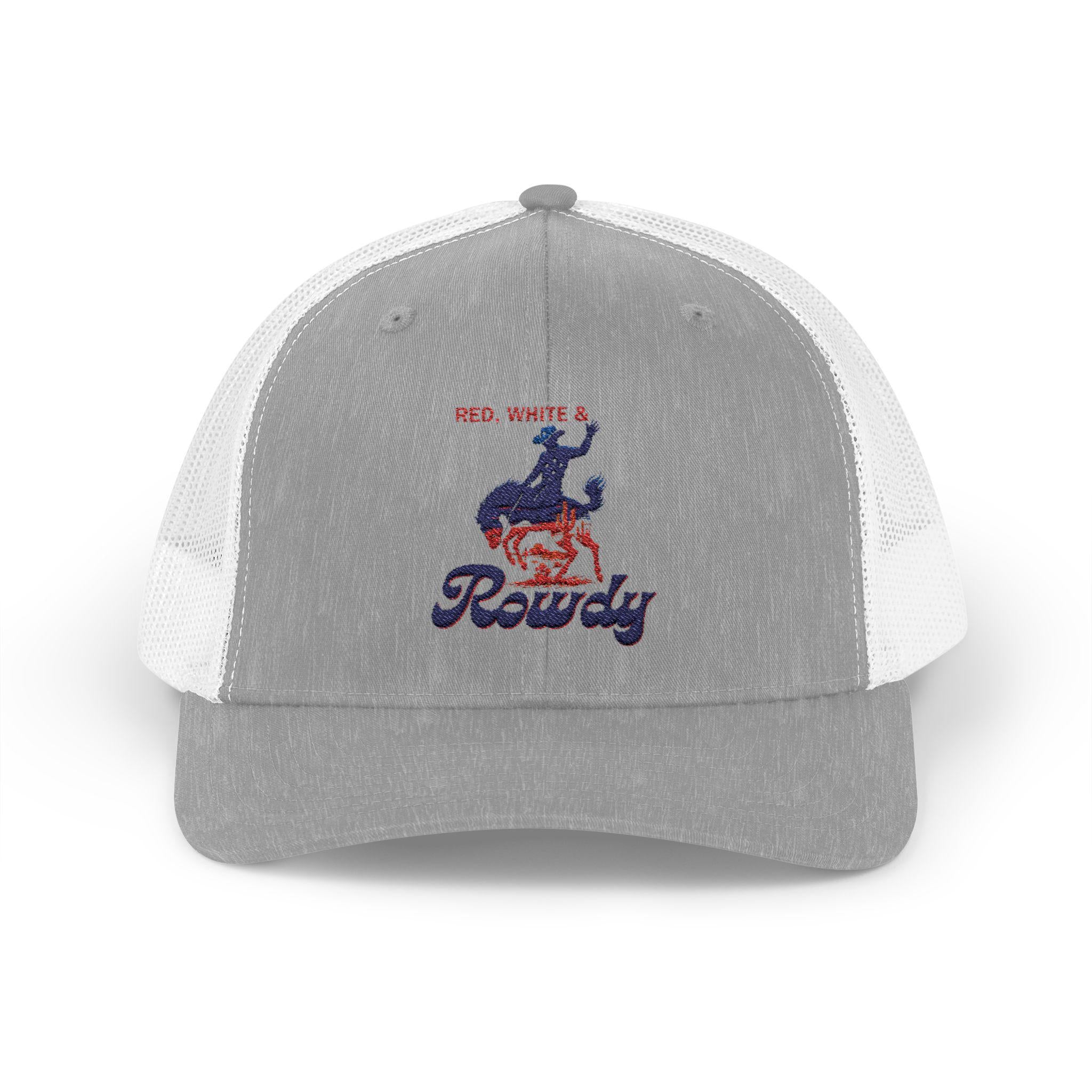 American Cowboy Trucker Hat Embroidered, 4th of July Rodeo Hat ,Western Snapback Cap , Bucking Horse Hat, Country Gift for Dad -Razels