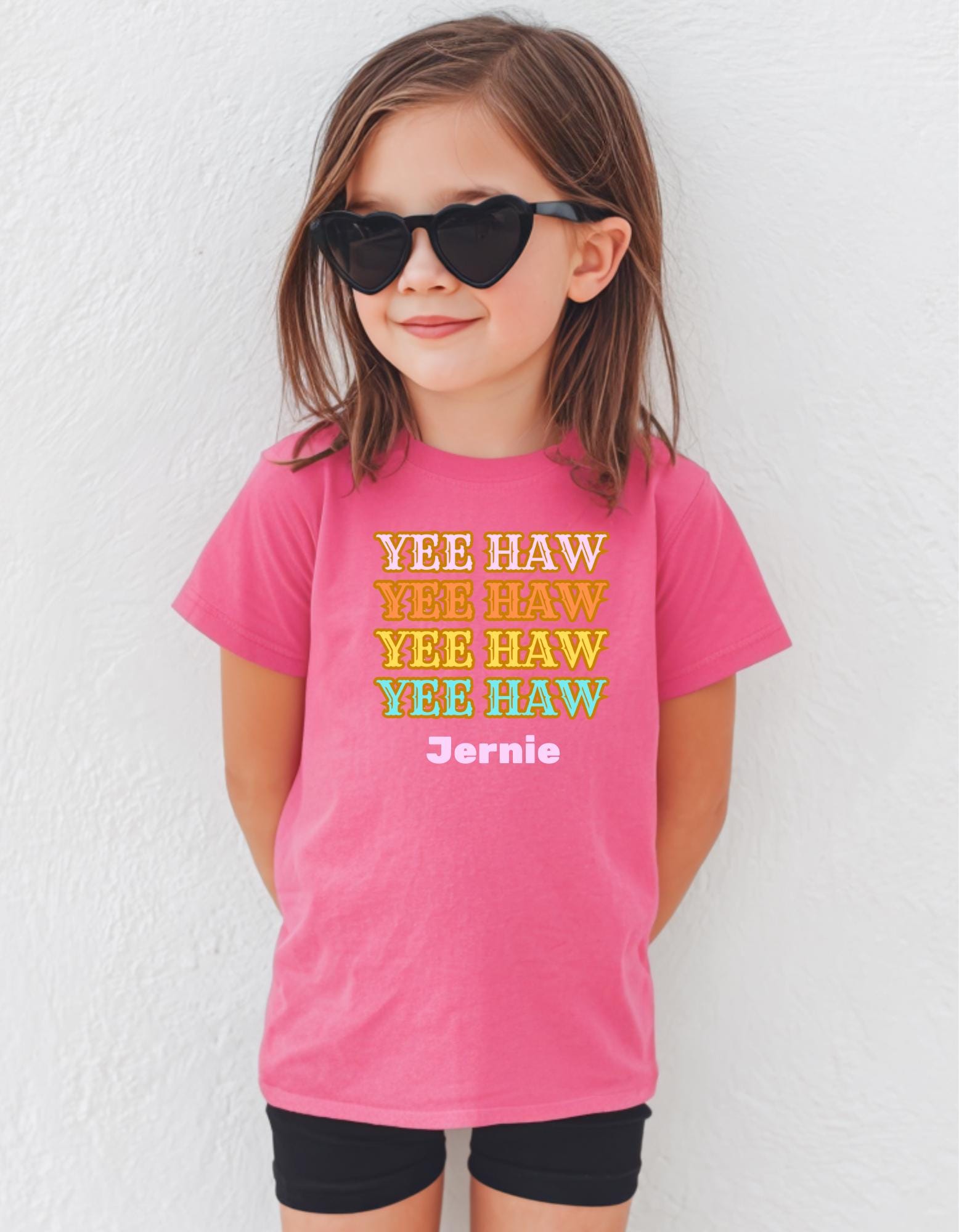 Personalized Girls YEEHAW T-Shirt: Retro Western Rodeo Tee -Razels
