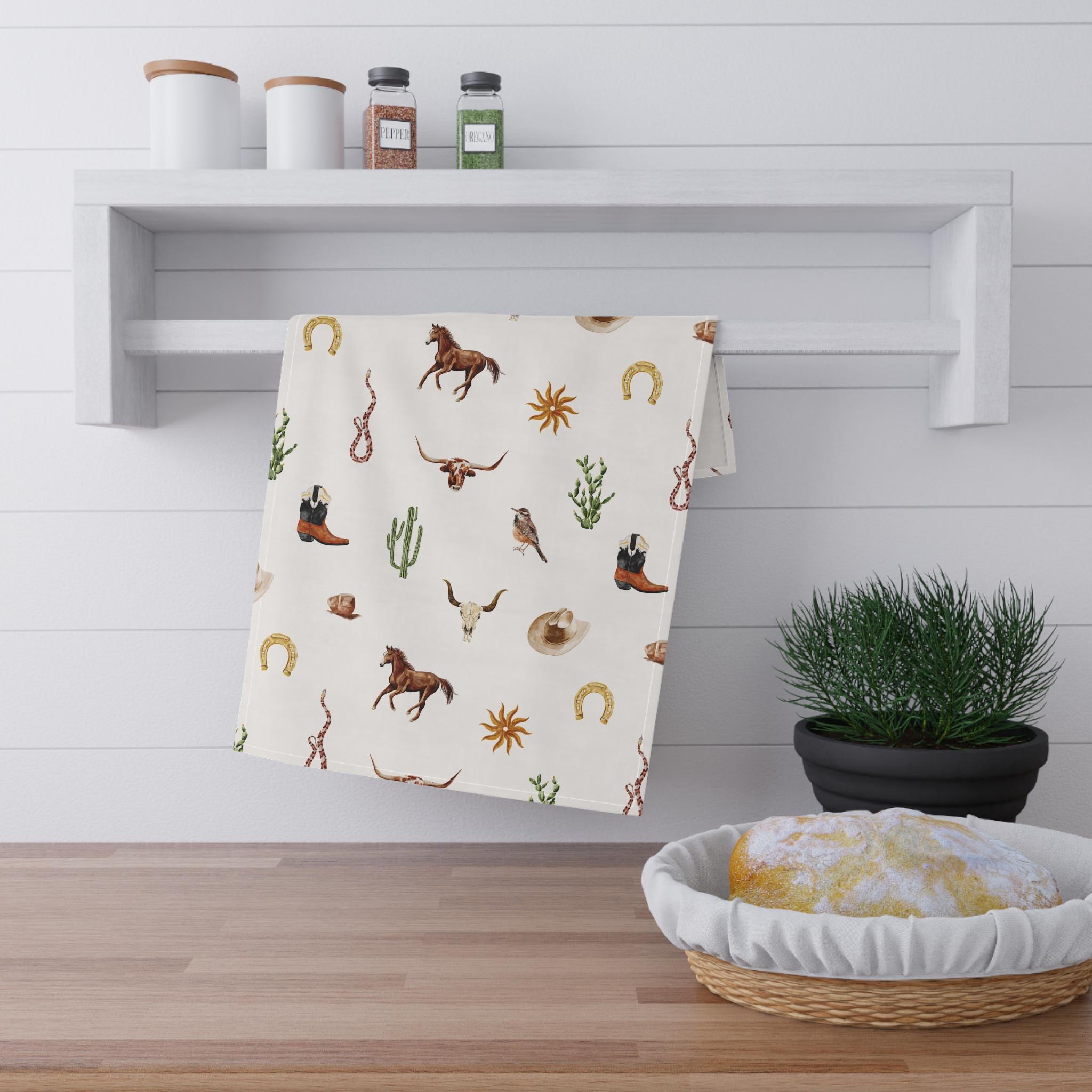 Western Tea Towels, Cowboy Kitchen Decor