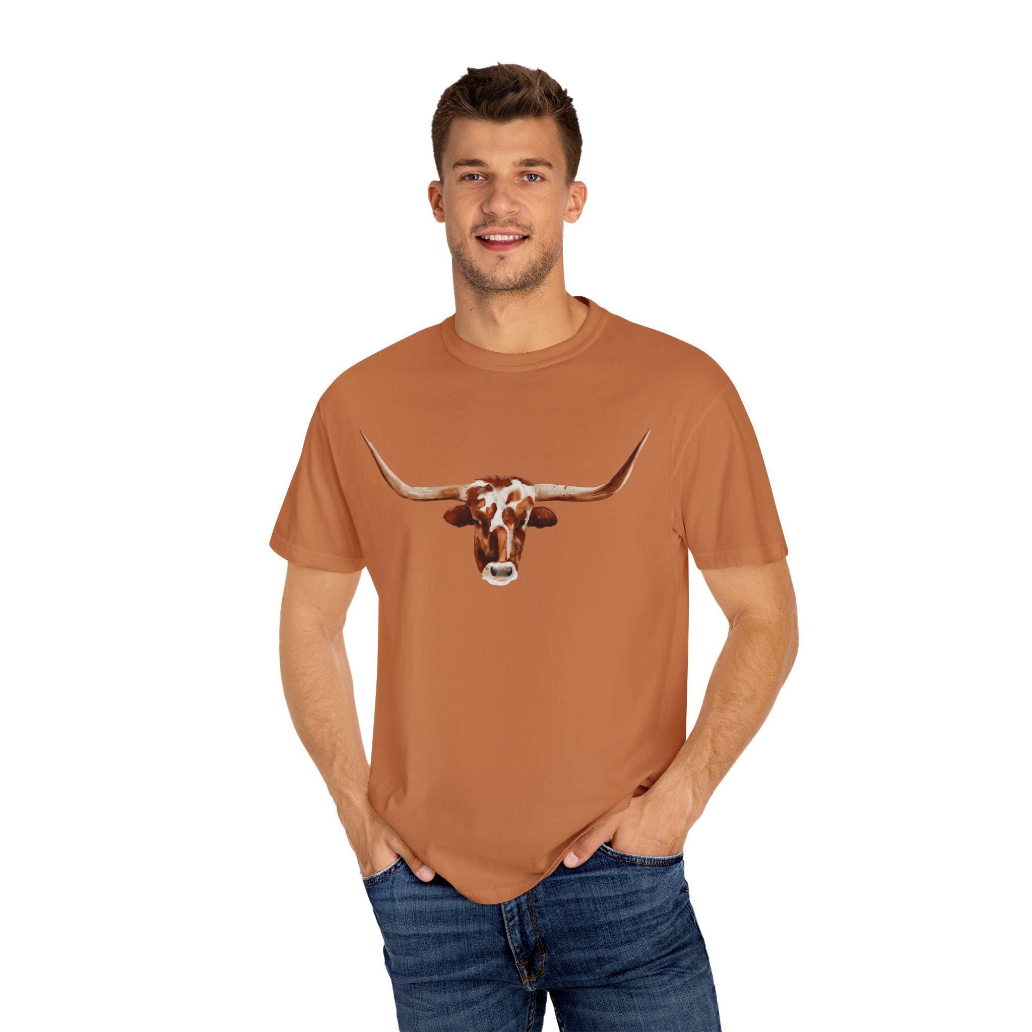 Longhorn COW Graphic T-Shirt, Cowgirl Cowboy Rodeo Shirt, Comfy Western Tshirt