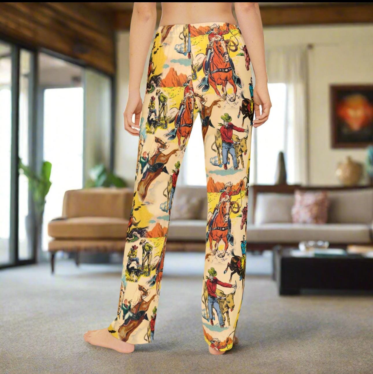 Kids' Vintage Cowboy PJ Pants - Old West Rodeo Loungewear - Soft Western Sleepwear for Boys & Girls -Razels