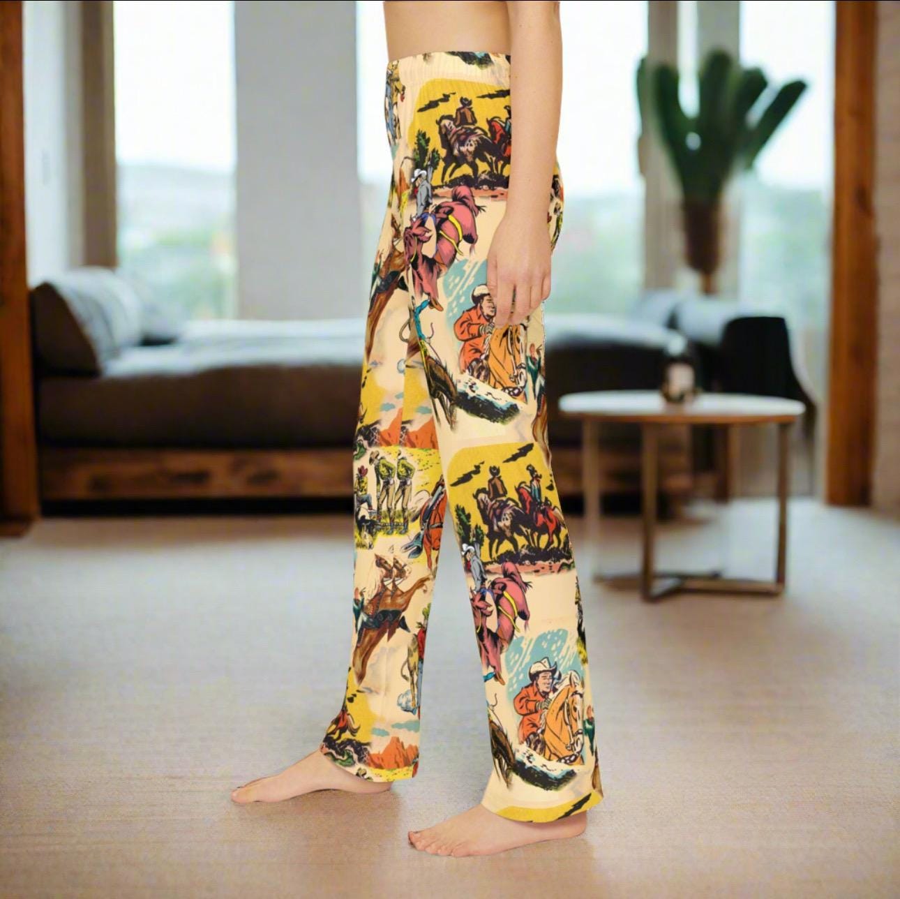 Kids' Vintage Cowboy PJ Pants - Old West Rodeo Loungewear - Soft Western Sleepwear for Boys & Girls -Razels