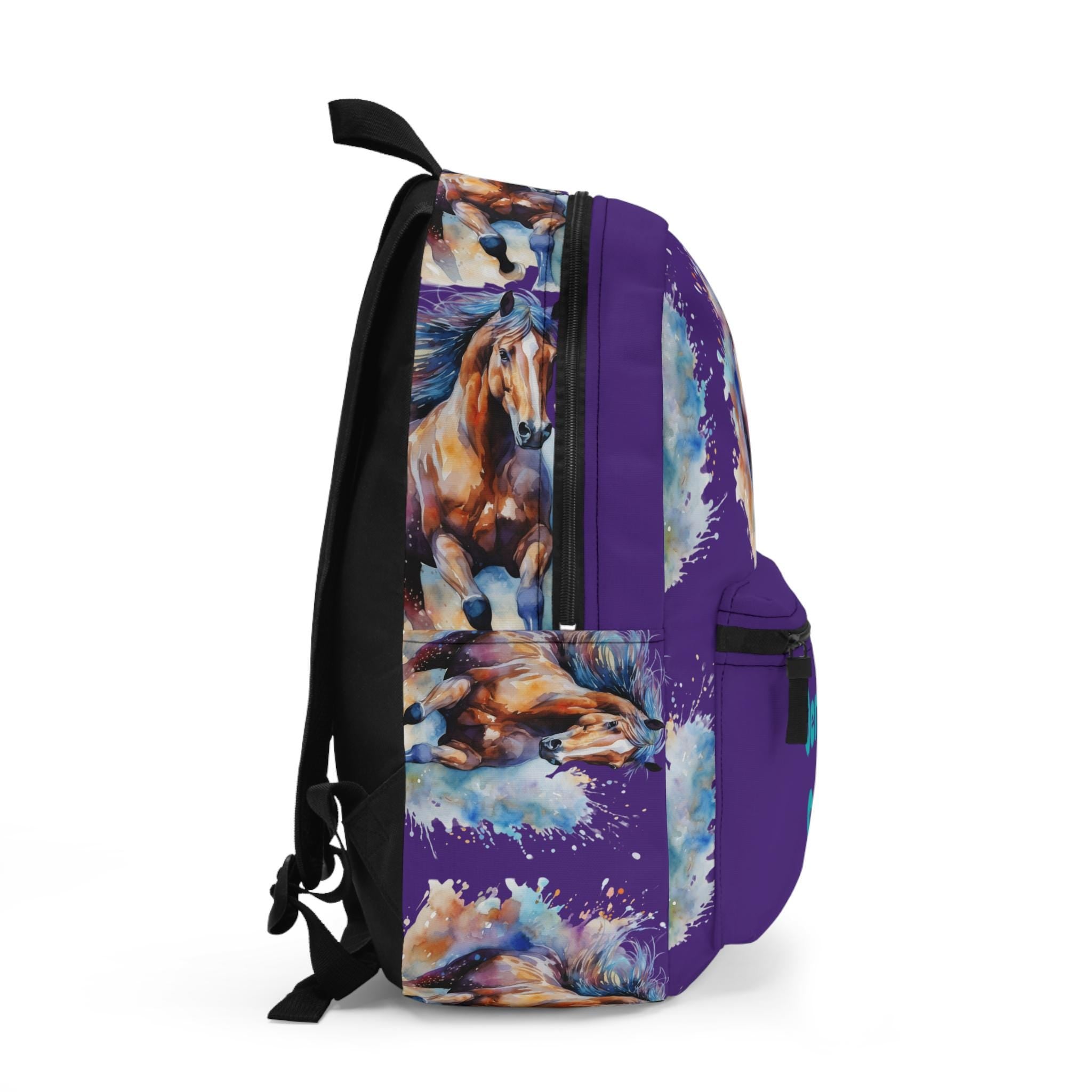 Personalized Horse Backpack for Kids, Custom Name School Bag