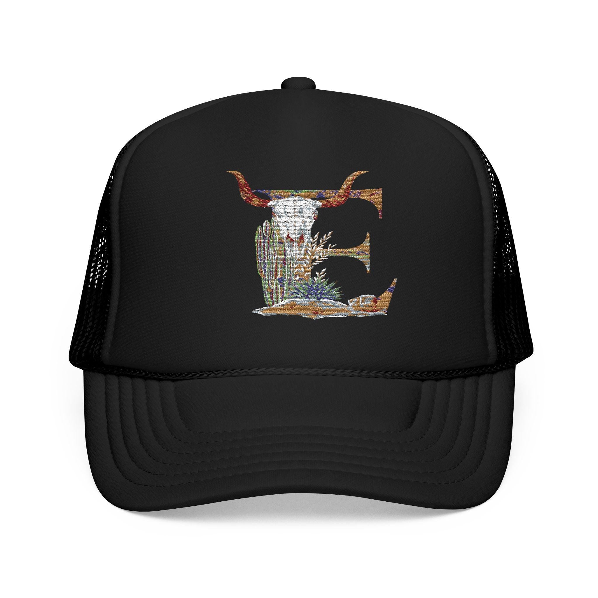 Custom Western Trucker Hat | Embroidered Foam Cap with Initial, Cowboy Cowgirl Style Gift -Razels