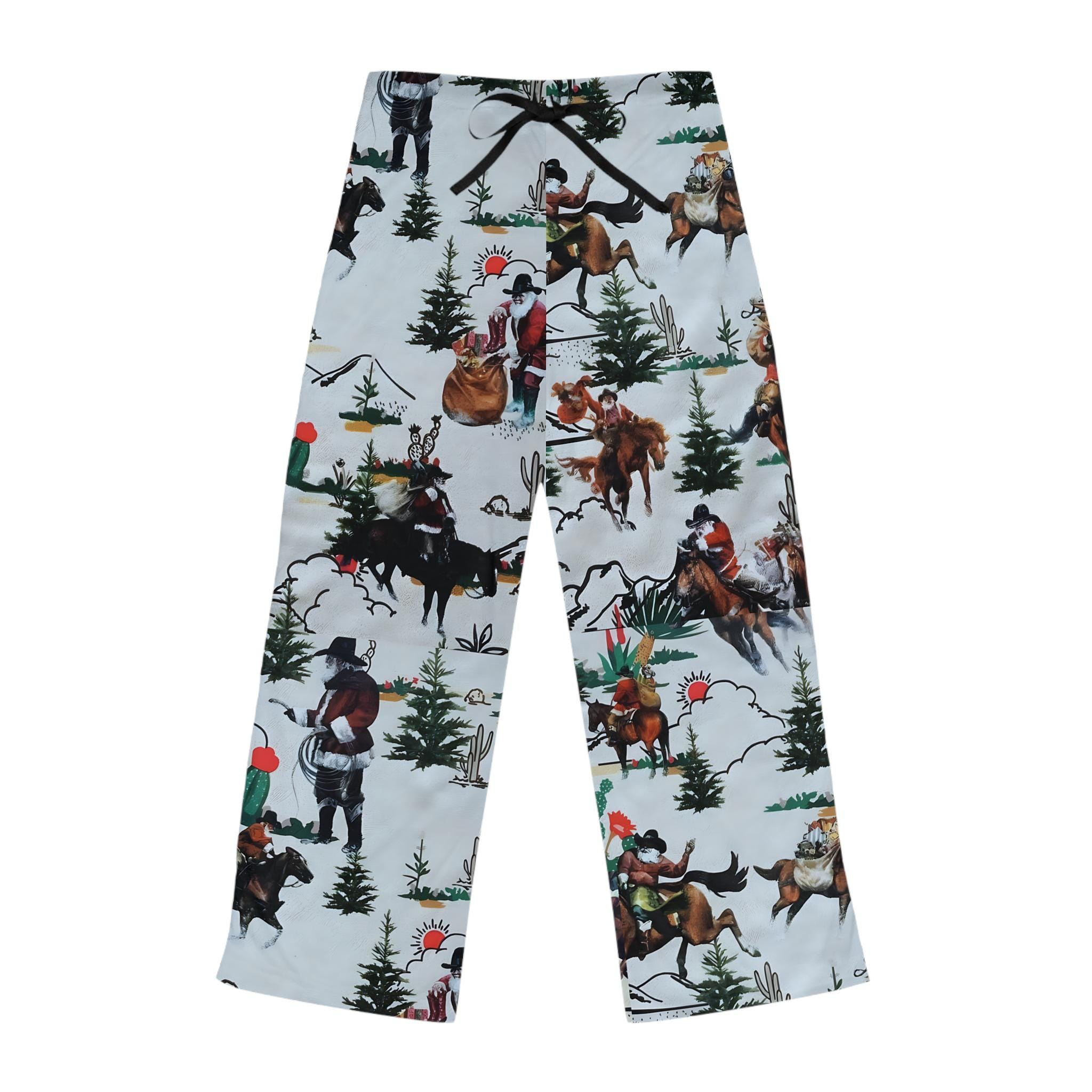 Cowboy Santa Pajama Pants | Western Christmas Lounge Pants | Holiday Sleepwear | Womens Relax Fit PJs | Gift for Cowgirls -Razels