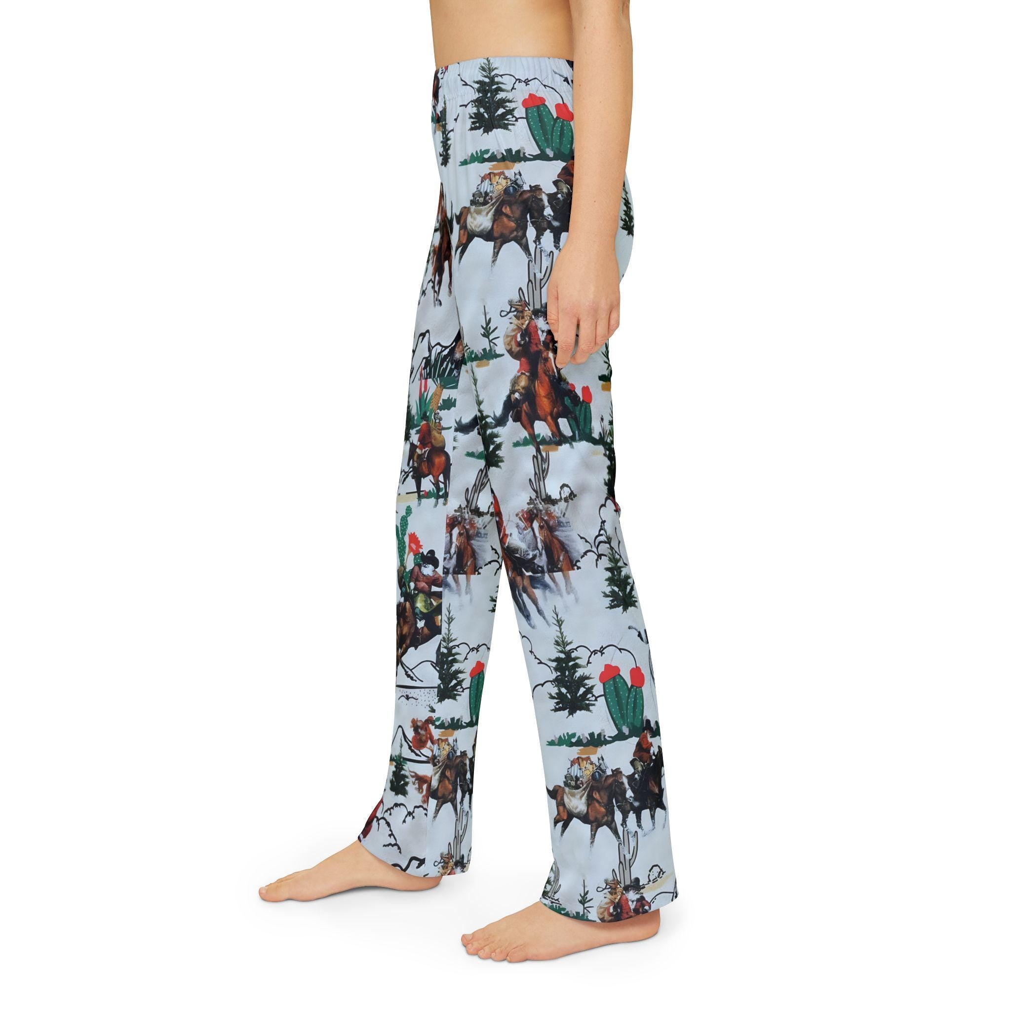 Cowboy Santa Kids Lounge Pants | Matching Family Christmas Pajamas | Soft & Comfy Kids Sleepwear -Razels