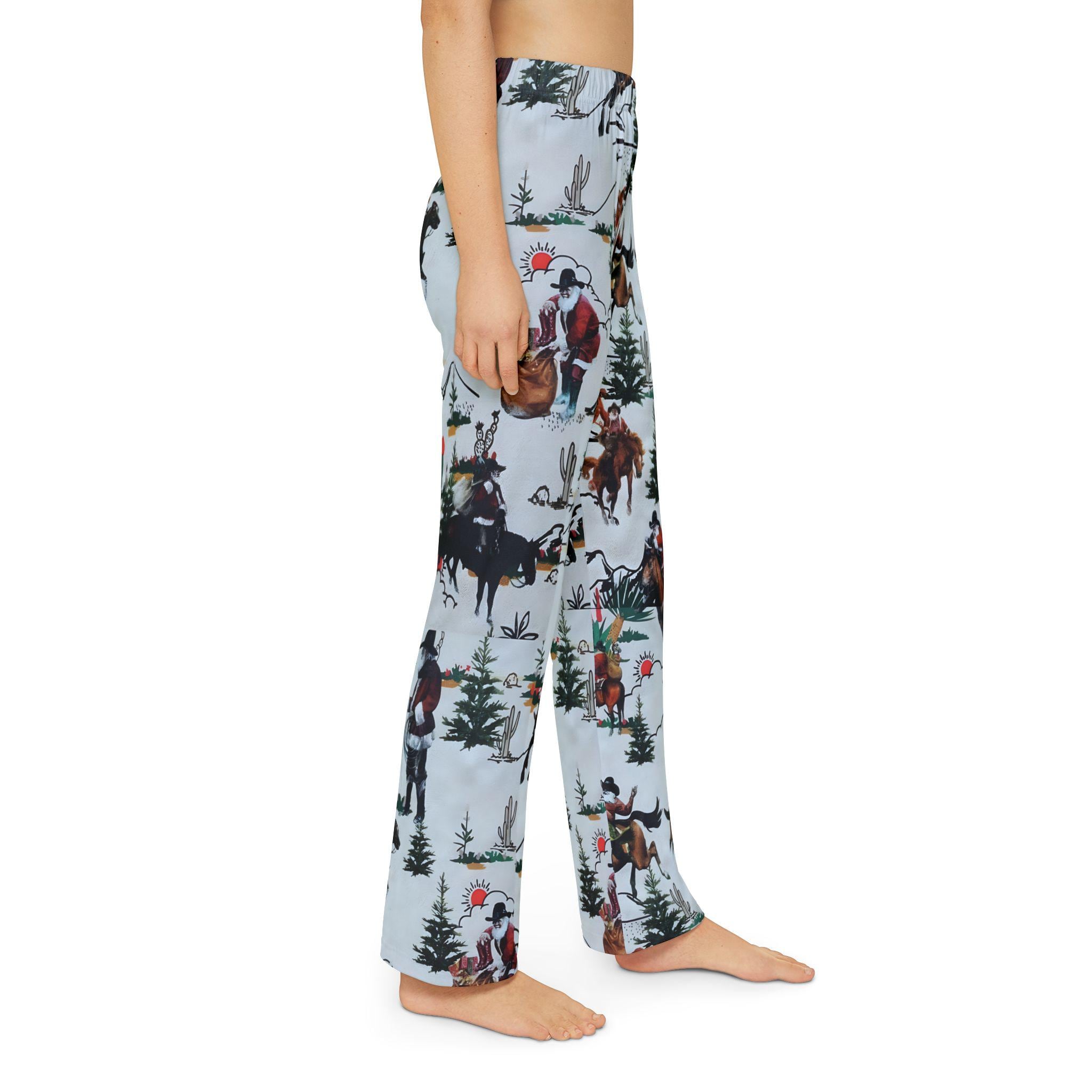 Cowboy Santa Kids Lounge Pants | Matching Family Christmas Pajamas | Soft & Comfy Kids Sleepwear -Razels