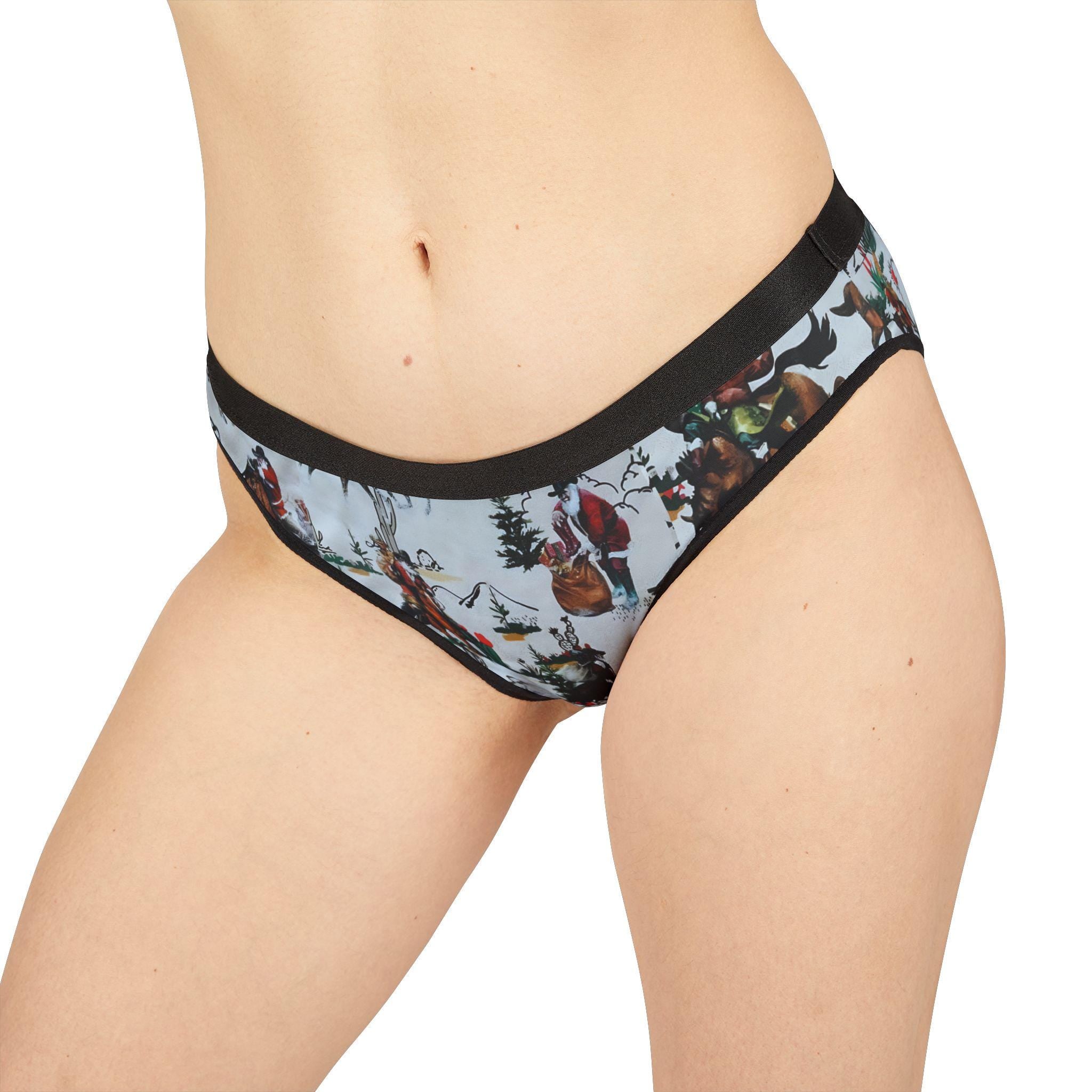 Cowboy Santa Christmas Underwear, Festive Women's Holiday Lingerie, Western Christmas Gift -Razels