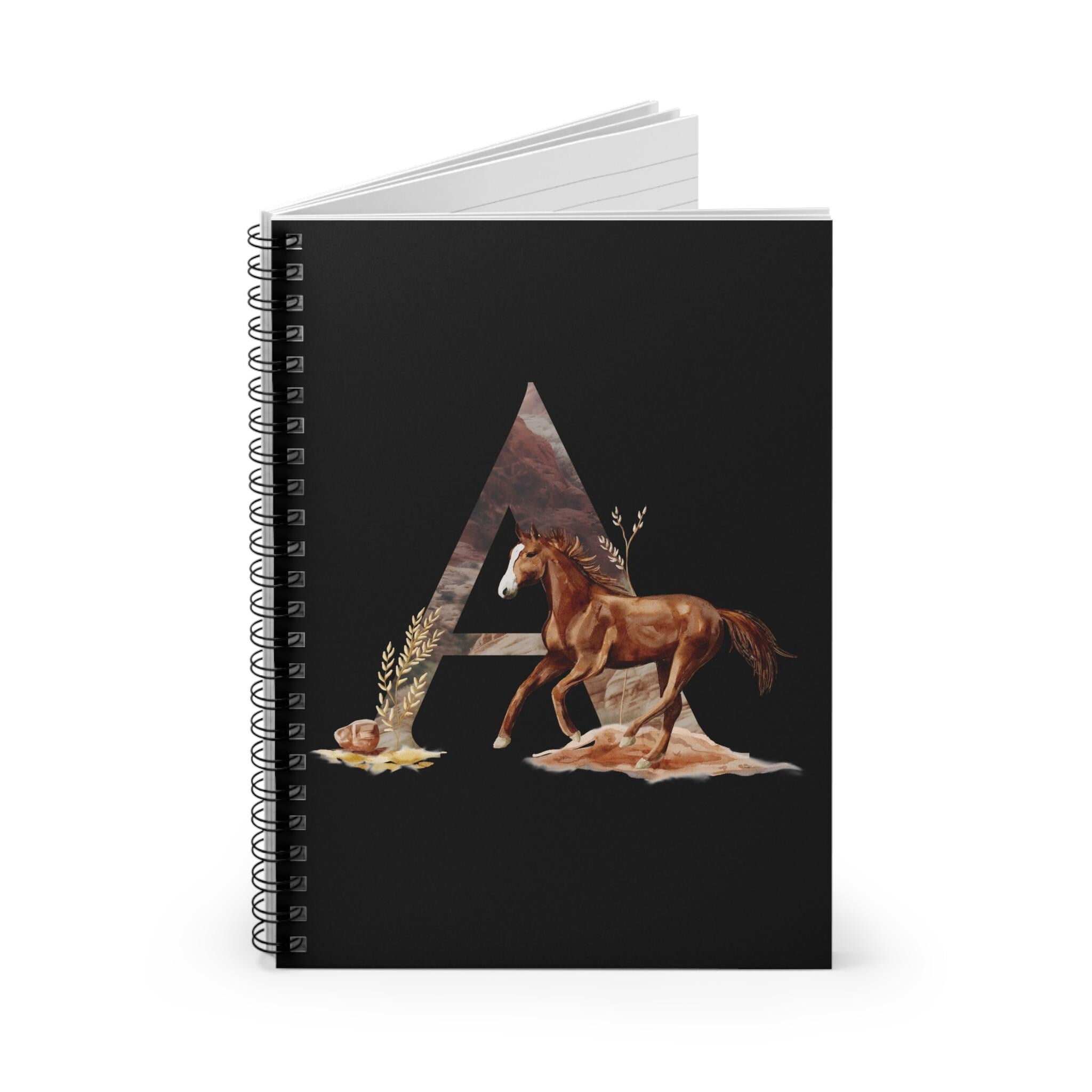 Personalized Wild West Initial Spiral Notebook, Rustic Alphabet Journal -Razels