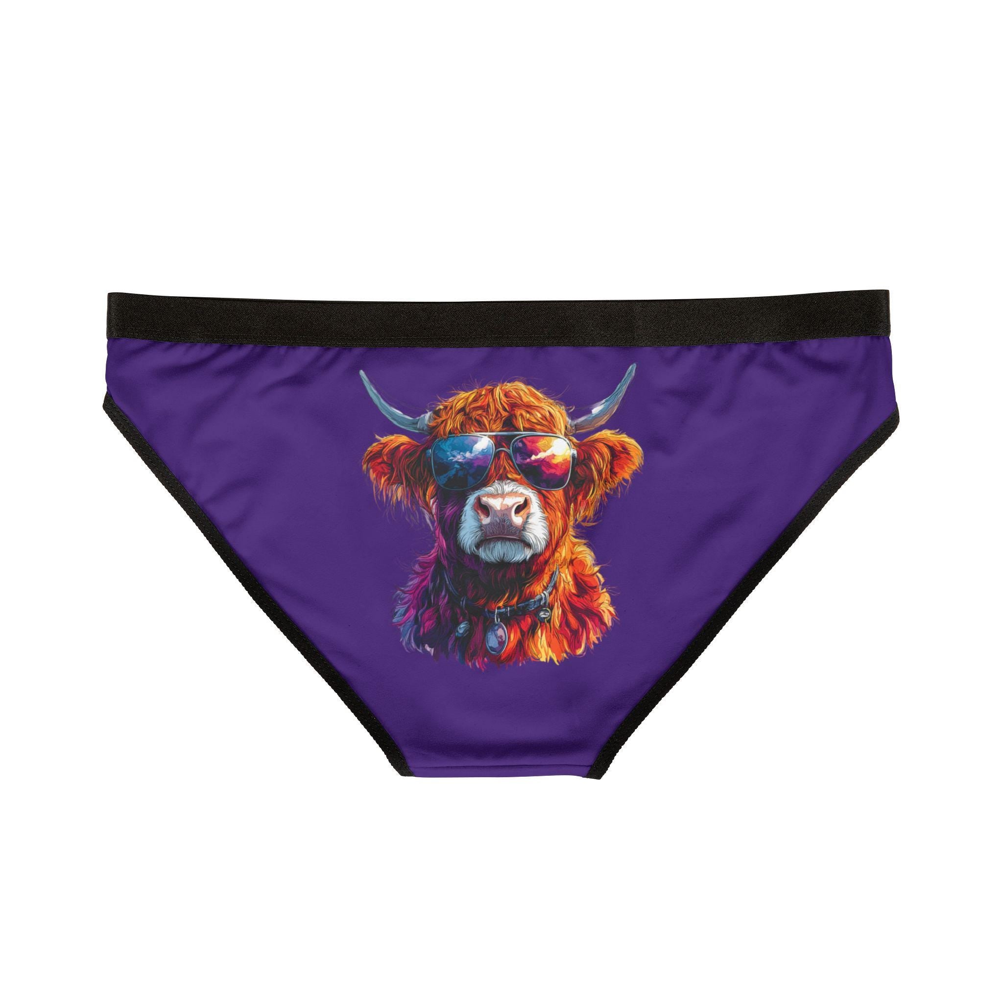 Custom Highland Cow Women's Underwear, Cute Lingerie Gift, Personalized Panties, Christmas Present, Cow Lover Undergarment, Funny Undies