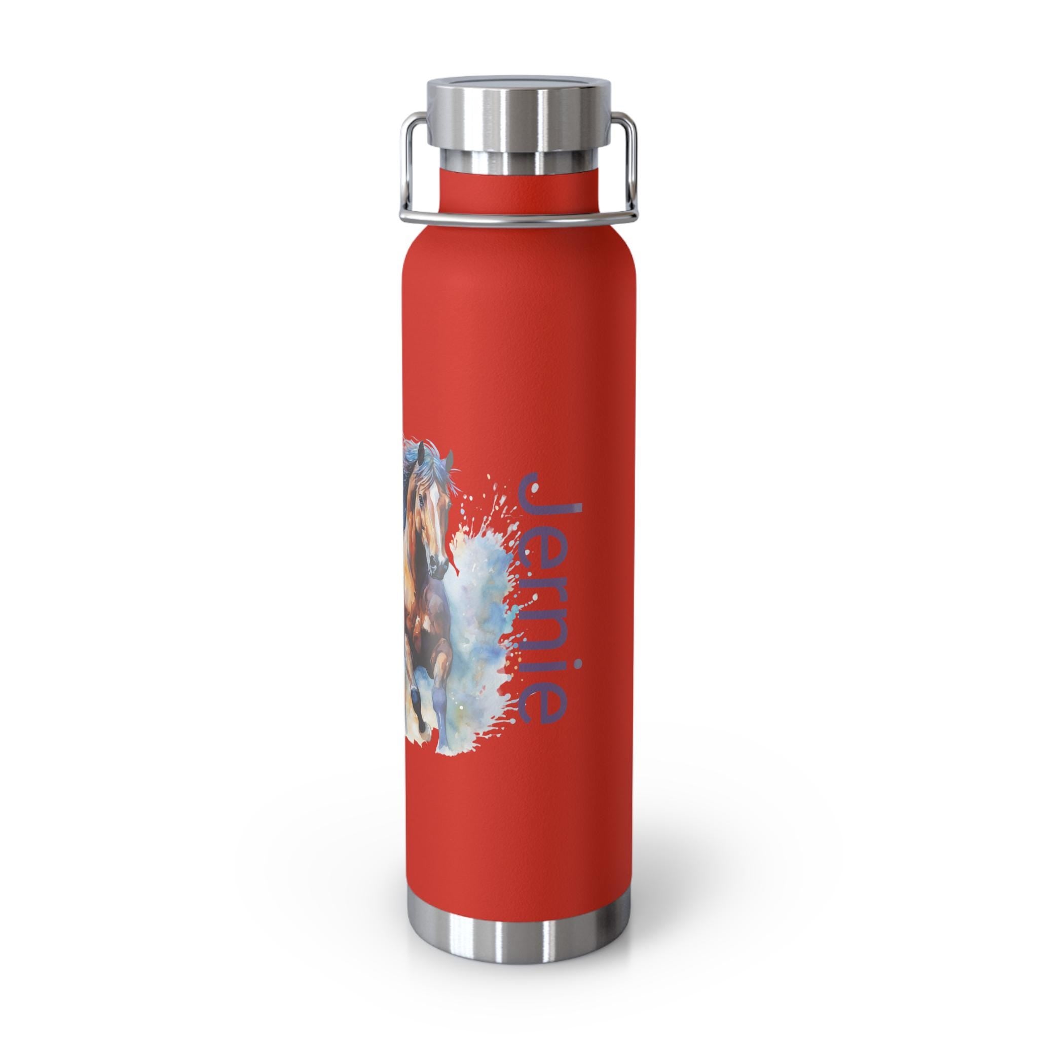 Watercolor Horse Custom Name Water Bottle, 22oz Stainless Steel Insulated Bottle for Kids or Horse Lovers -Razels