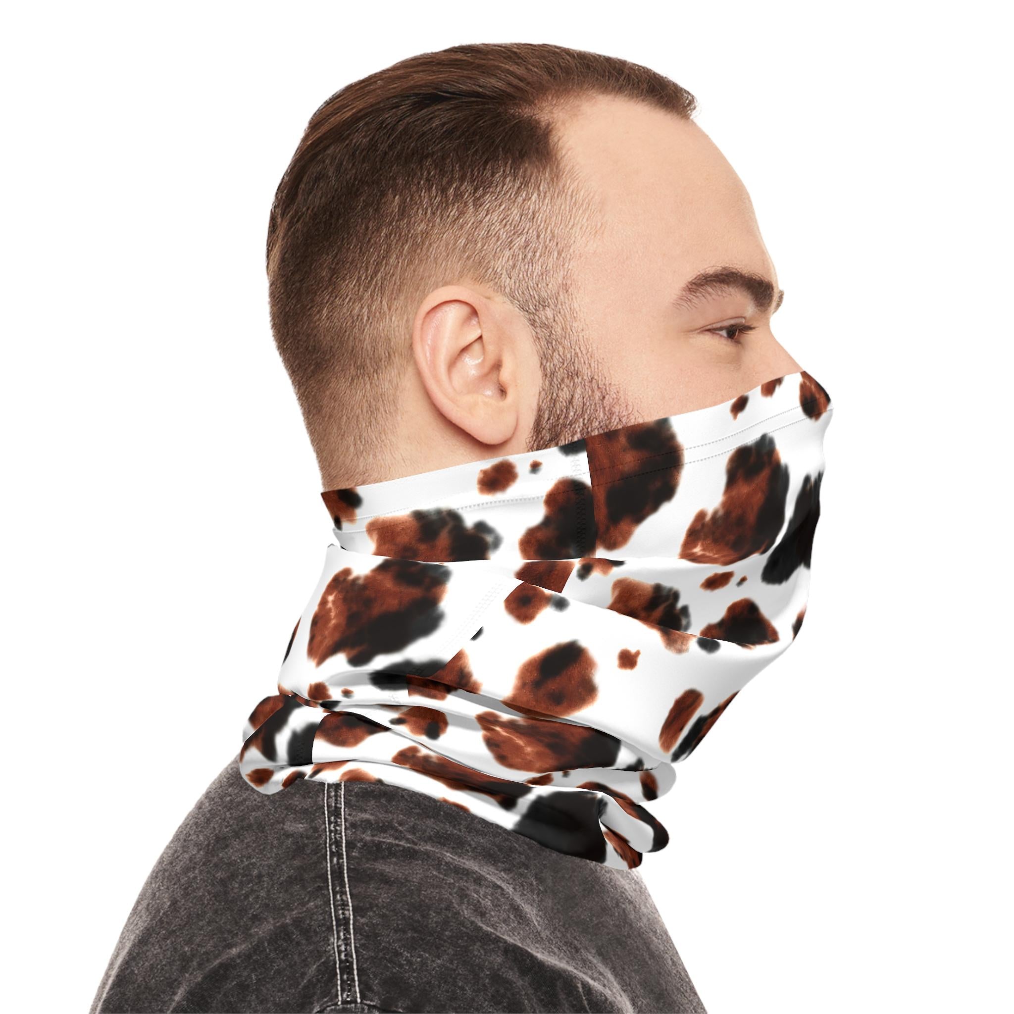 Brindle Cowprint Lightweight Neck Gaiter, Western Neckerchief, Cowgirl Cowboy Neck Gaiter