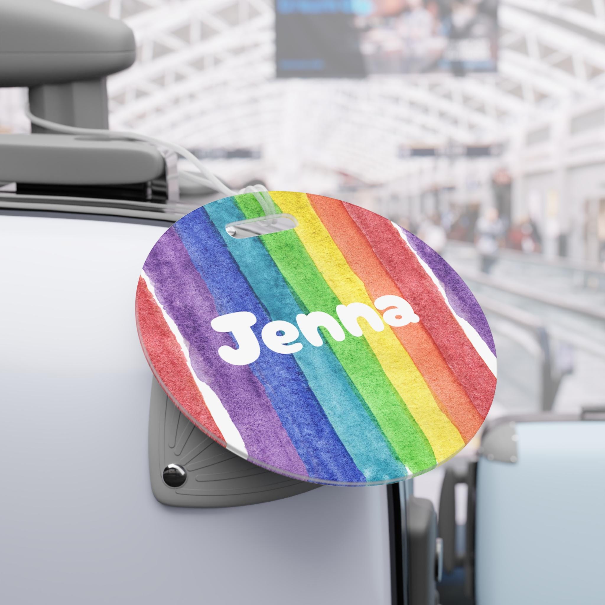 Personalized Rainbow Tie-Dye Bag Tags, Rainbow Back to School Tags, Personalized Travel Tags, Tie-Dye Backpack Tags,